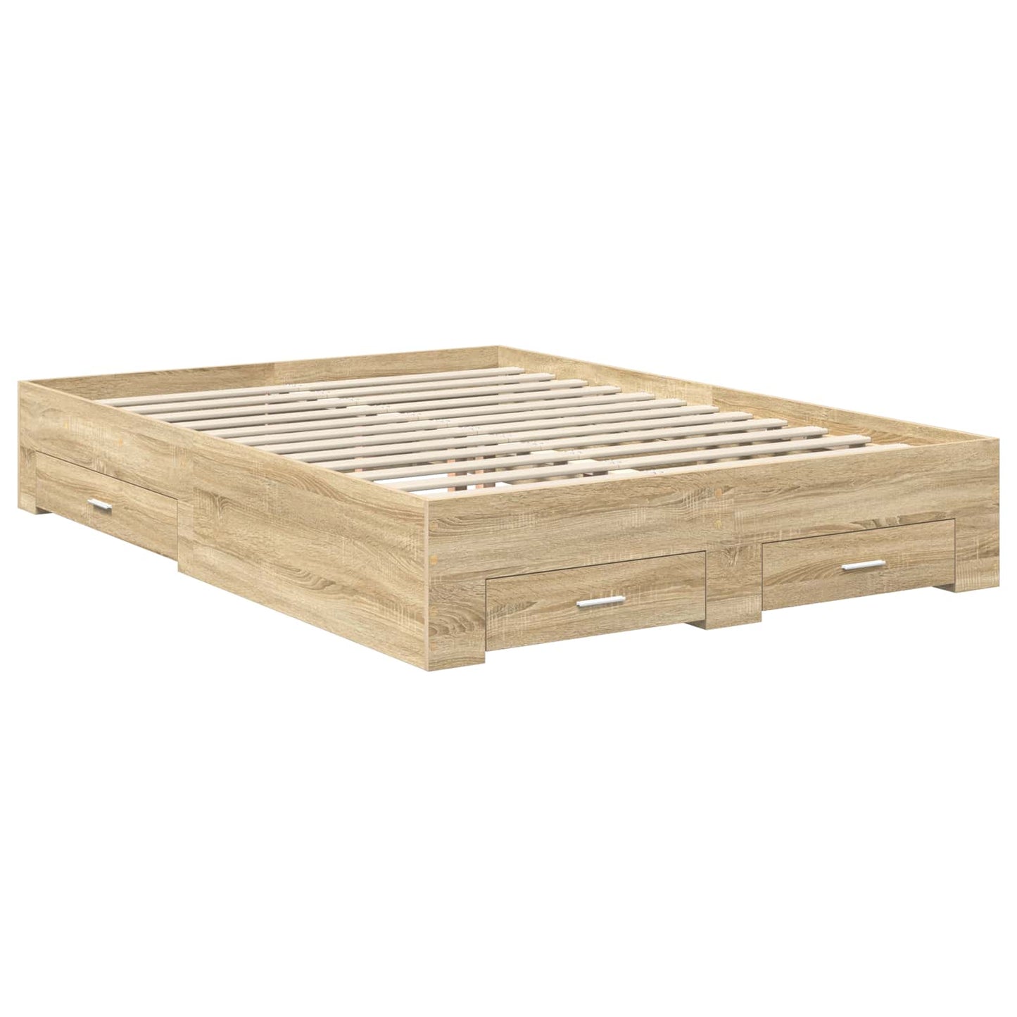 vidaXL Σκελετός Κρεβατιού Δρύς Sonoma 140 x 190 cm Επεξεργασμένο ξύλο