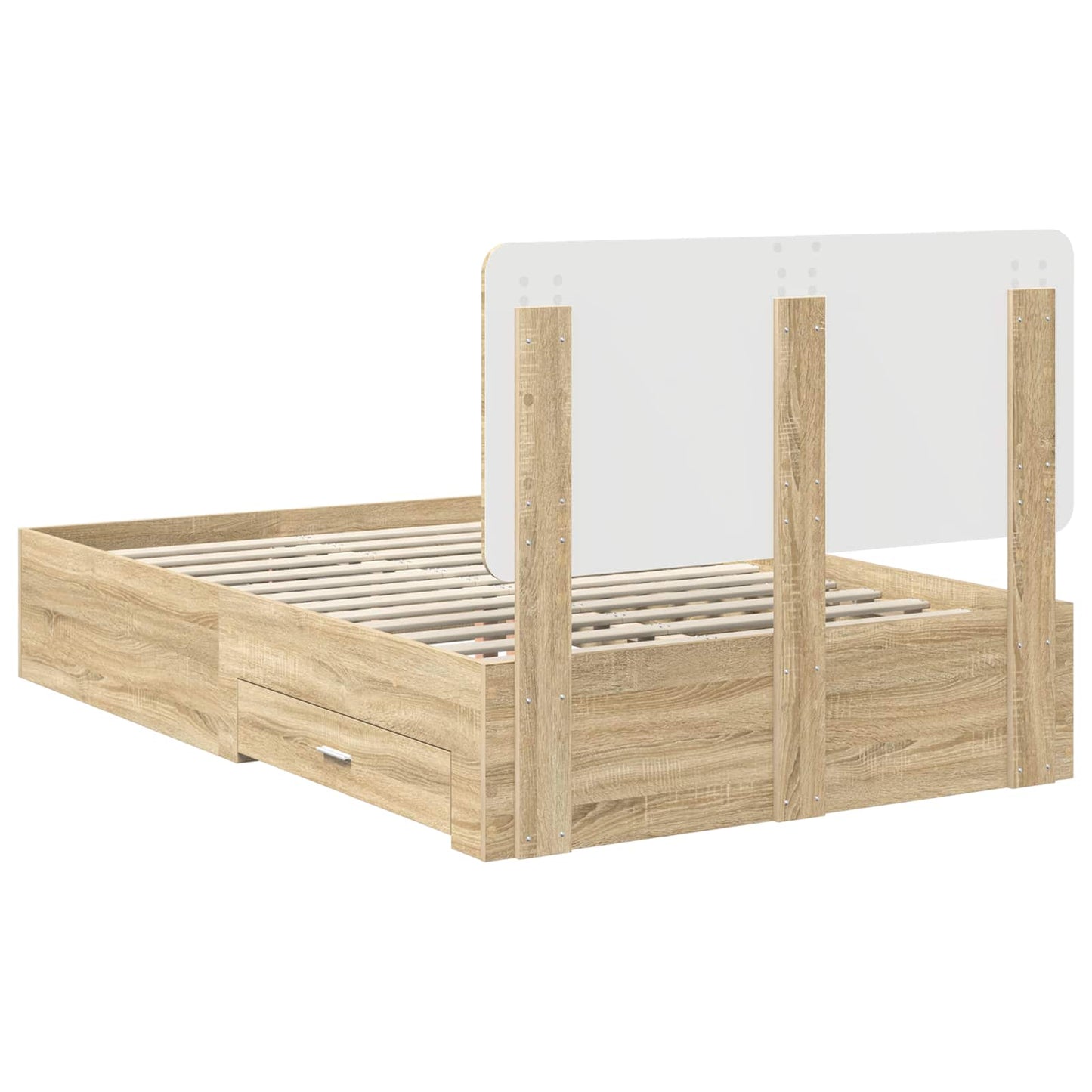 vidaXL Σκελετός Κρεβατιού Δρύς Sonoma 120 x 200 cm Επεξεργασμένο ξύλο