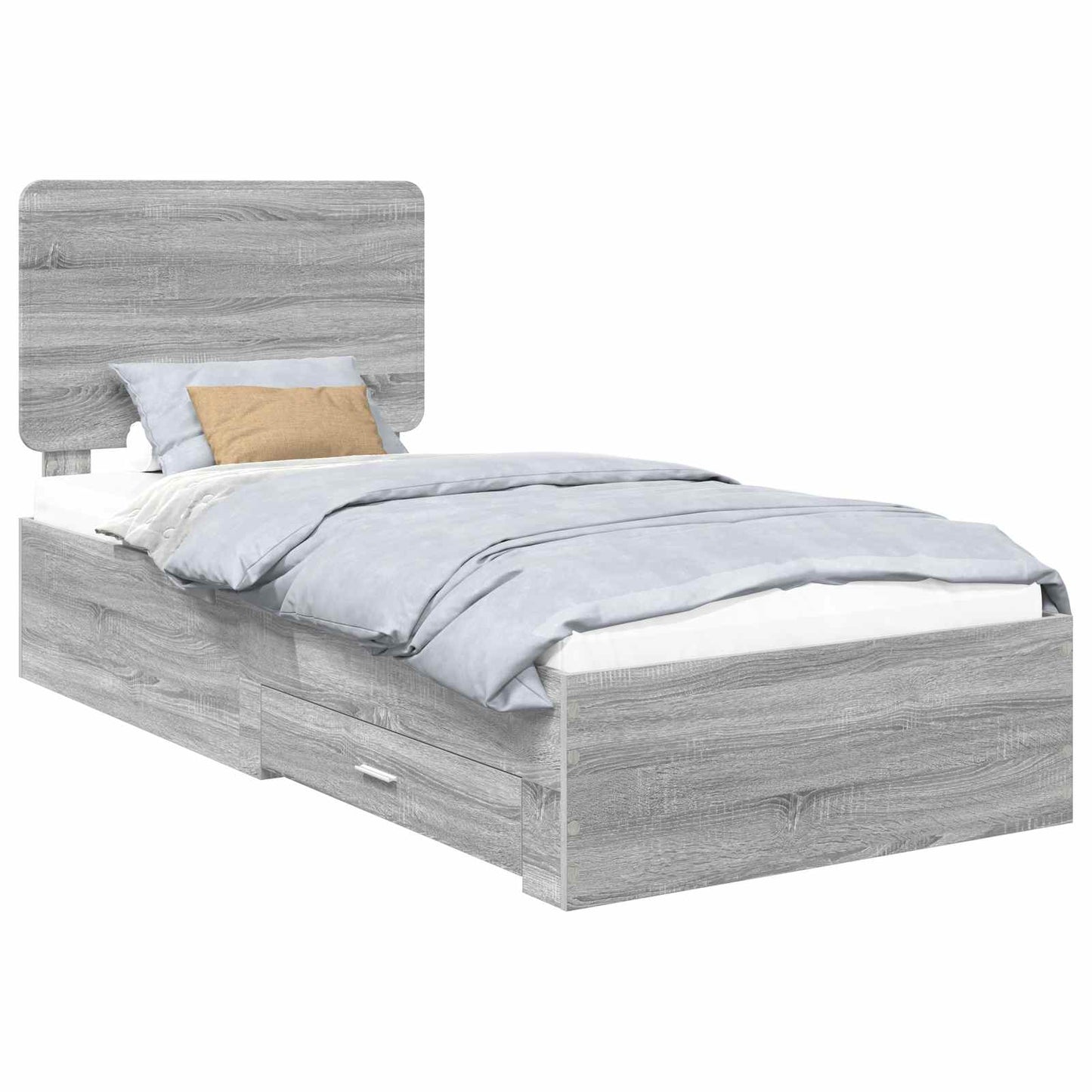 vidaXL Σκελετός Κρεβατιού Γκρίζο Σονομα 90 x 200 cm Επεξεργασμένο ξύλο