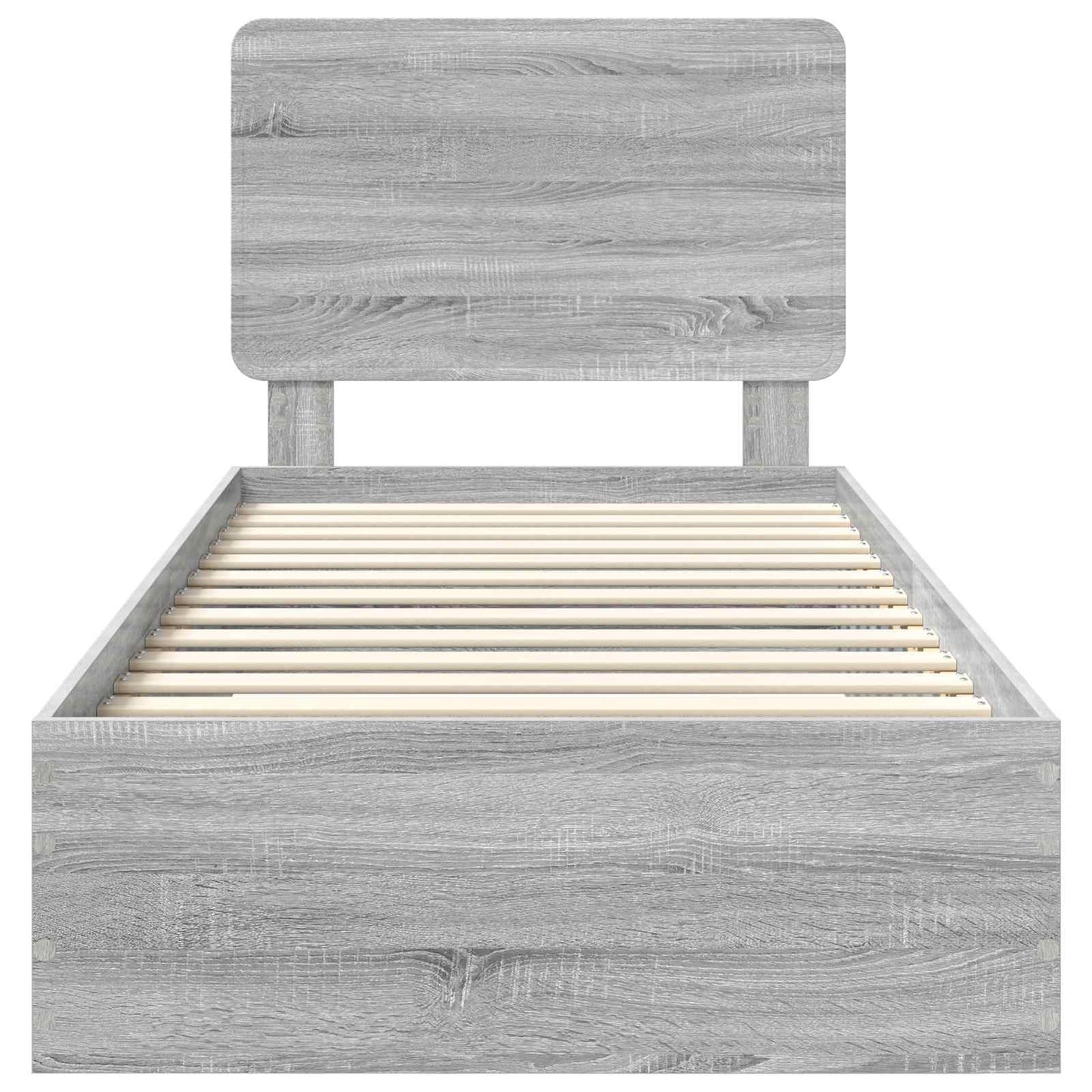 vidaXL Σκελετός Κρεβατιού Γκρίζο Σονομα 90 x 200 cm Επεξεργασμένο ξύλο