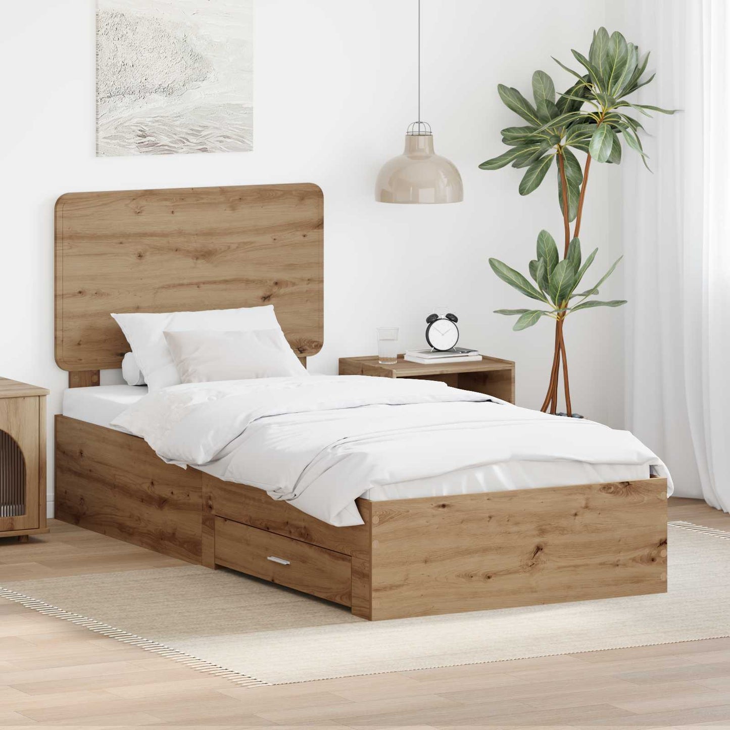 vidaXL Σκελετός Κρεβατιού Artisan Oak 90 x 200 cm Επεξεργασμένο ξύλο