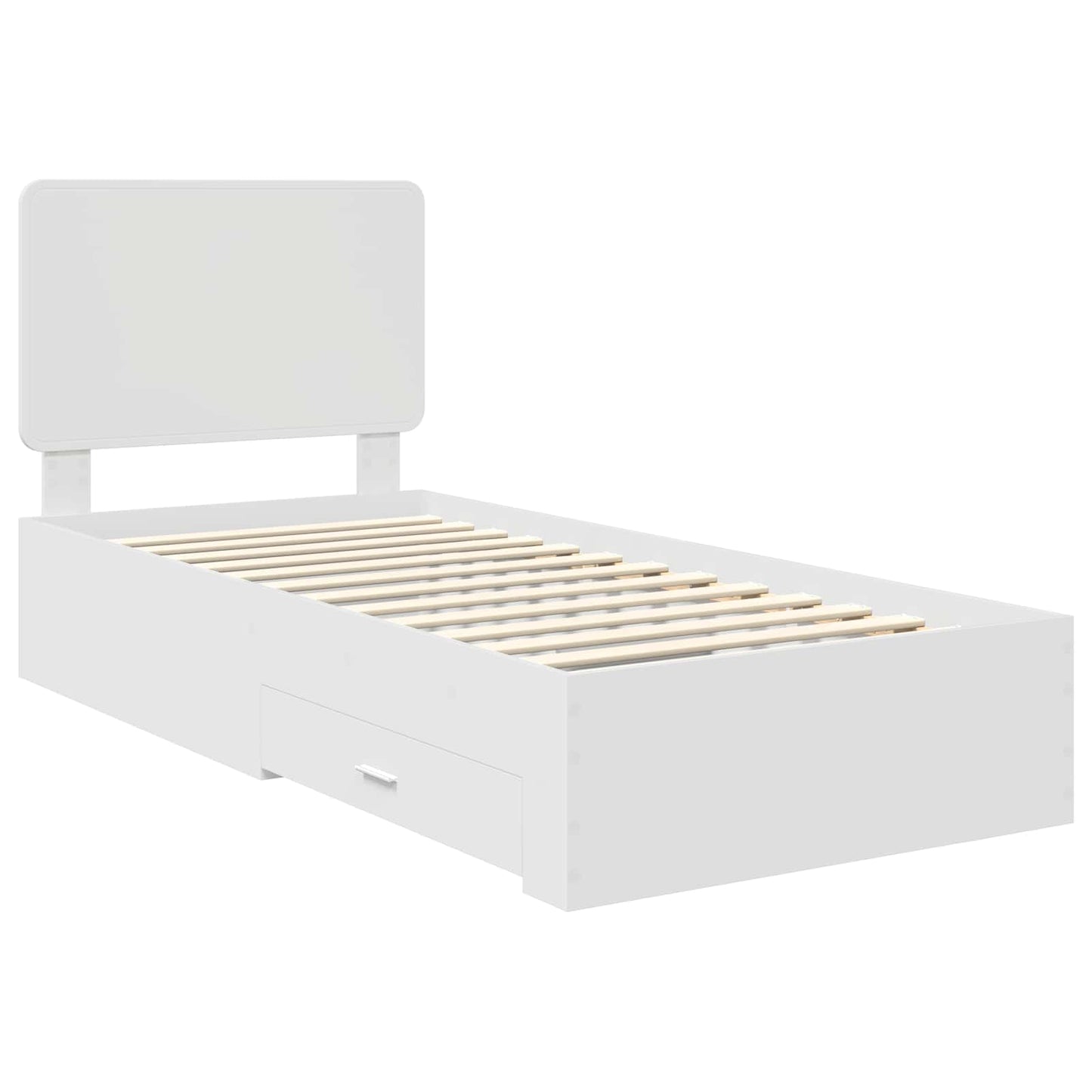 vidaXL Σκελετός Κρεβατιού Λευκό 90 x 190 cm Επεξεργασμένο ξύλο
