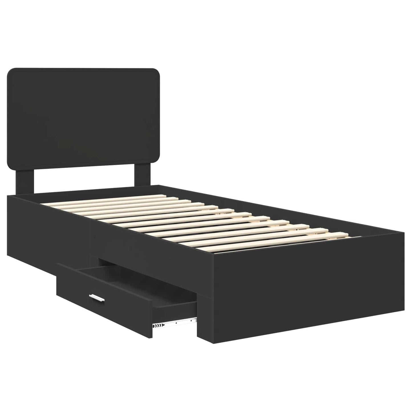 vidaXL Σκελετός Κρεβατιού Μαύρο 75 x 190 cm Επεξεργασμένο ξύλο