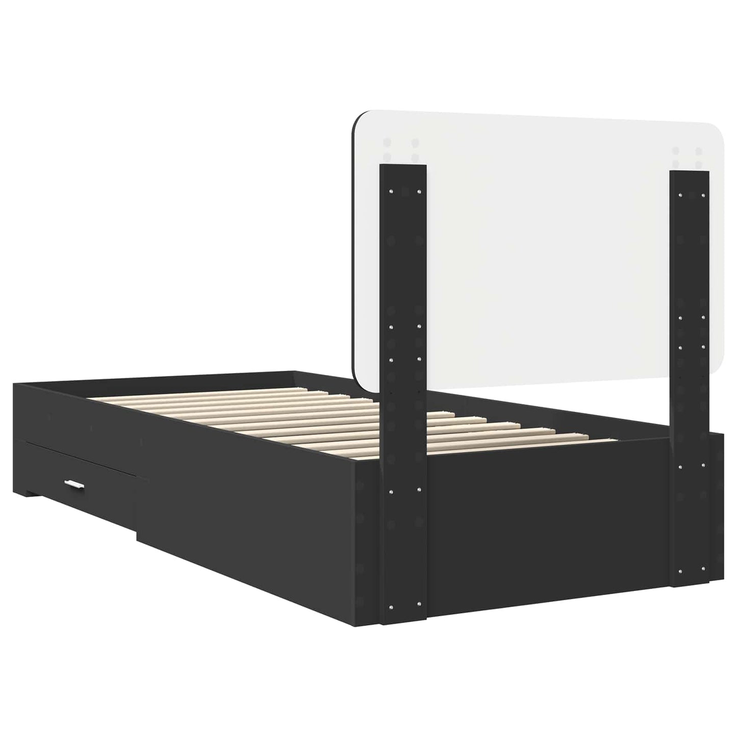 vidaXL Σκελετός Κρεβατιού Μαύρο 75 x 190 cm Επεξεργασμένο ξύλο