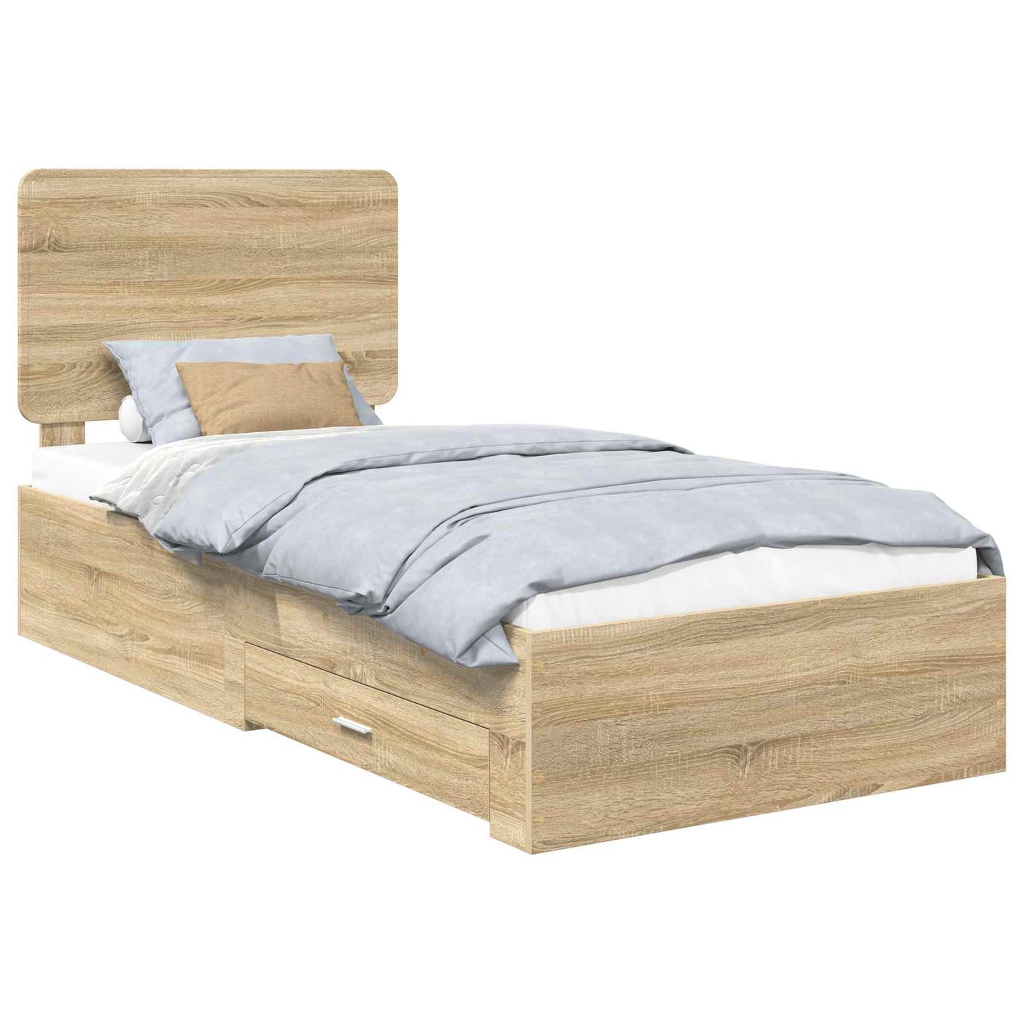 vidaXL Σκελετός Κρεβατιού Δρύς Sonoma 75 x 190 cm Επεξεργασμένο ξύλο