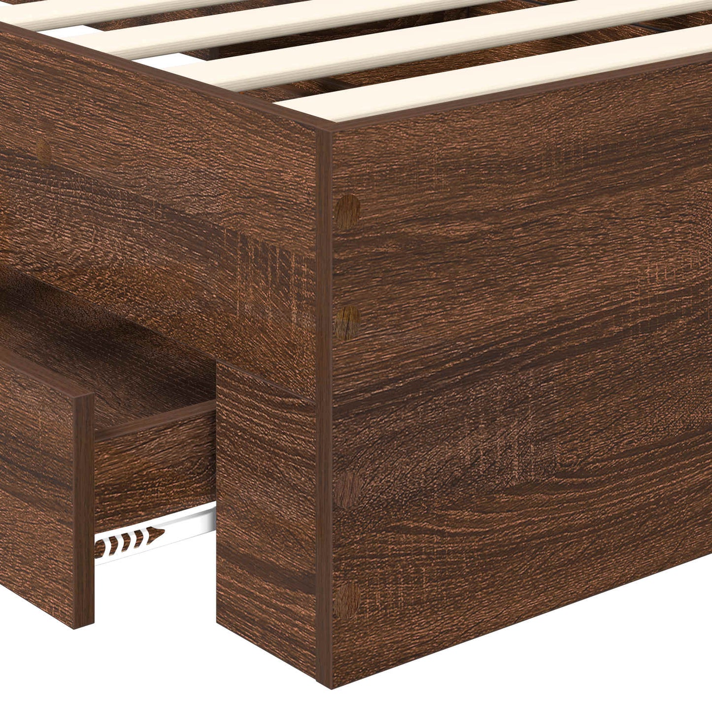vidaXL Σκελετός Κρεβατιού Καφέ δρυς 75 x 190 cm Επεξεργασμένο ξύλο
