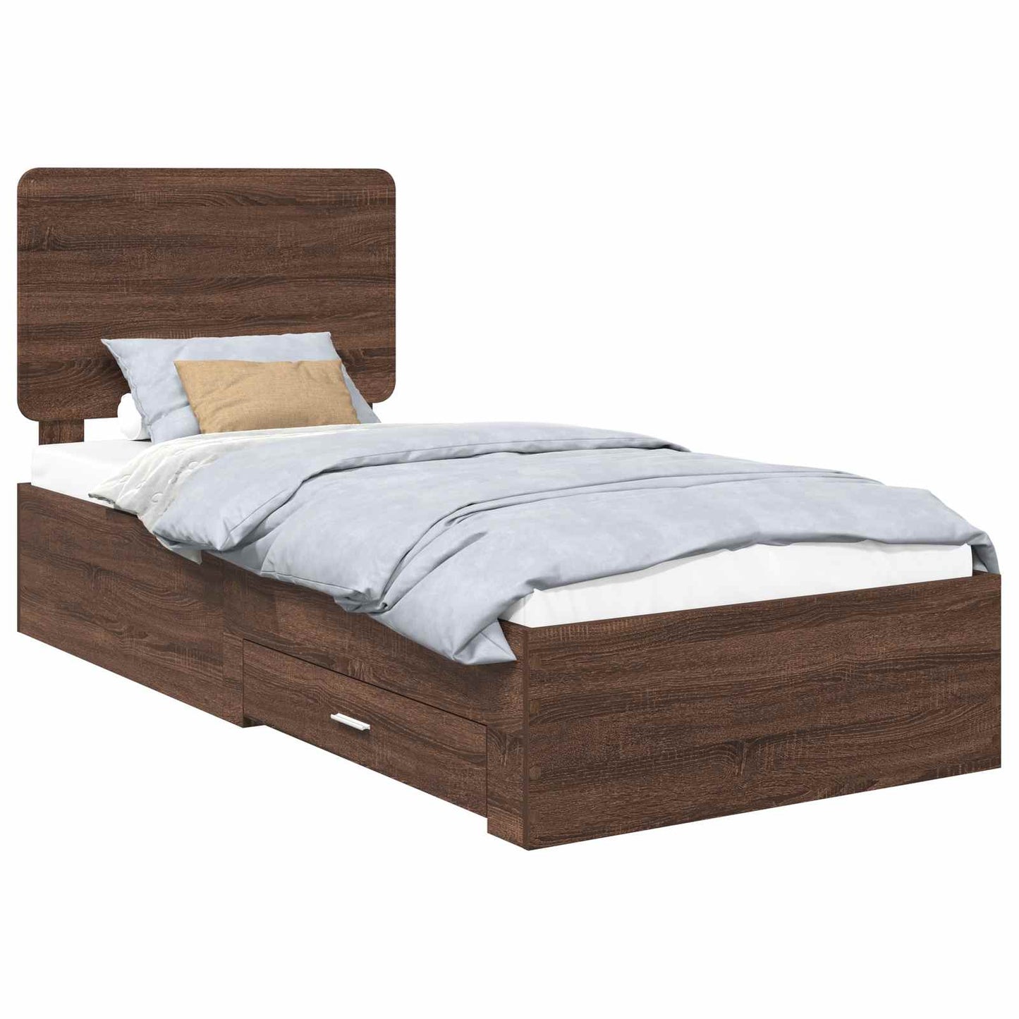 vidaXL Σκελετός Κρεβατιού Καφέ δρυς 75 x 190 cm Επεξεργασμένο ξύλο
