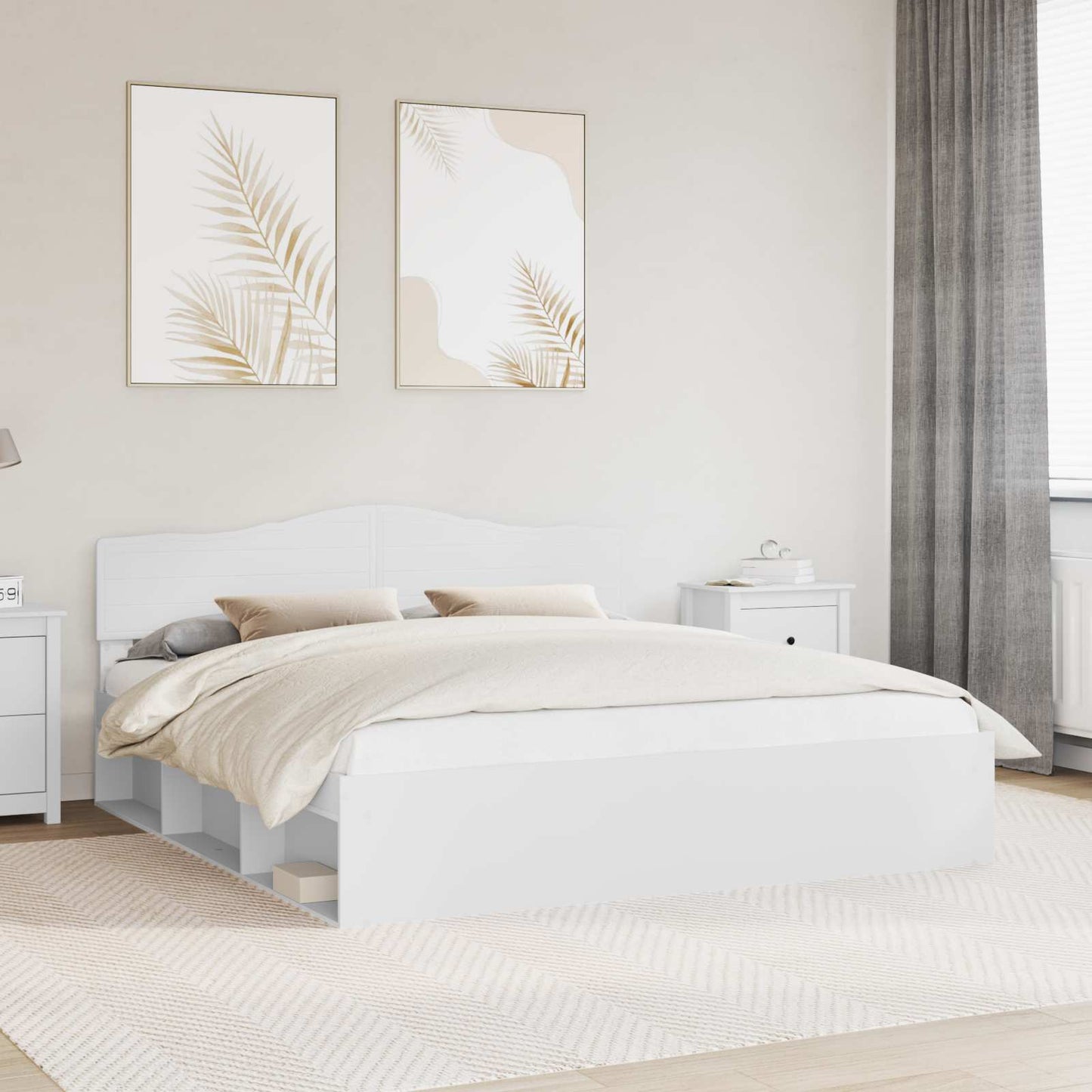 vidaXL Σκελετός Κρεβατιού Λευκό 180 x 200 cm Στερεά ξυλεία πεύκου