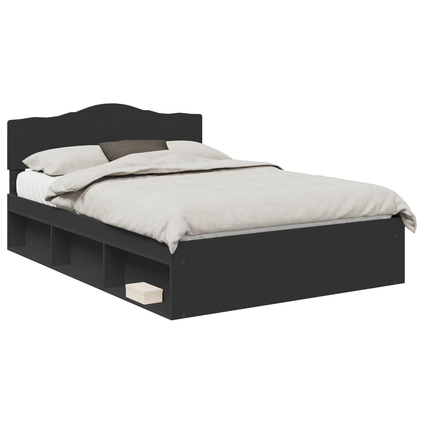 vidaXL Σκελετός Κρεβατιού Μαύρο 160 x 200 cm Στερεά ξυλεία πεύκου