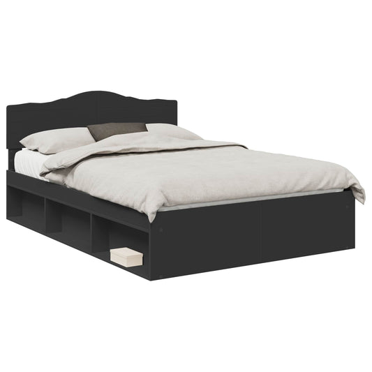 vidaXL Σκελετός Κρεβατιού Μαύρο 160 x 200 cm Στερεά ξυλεία πεύκου