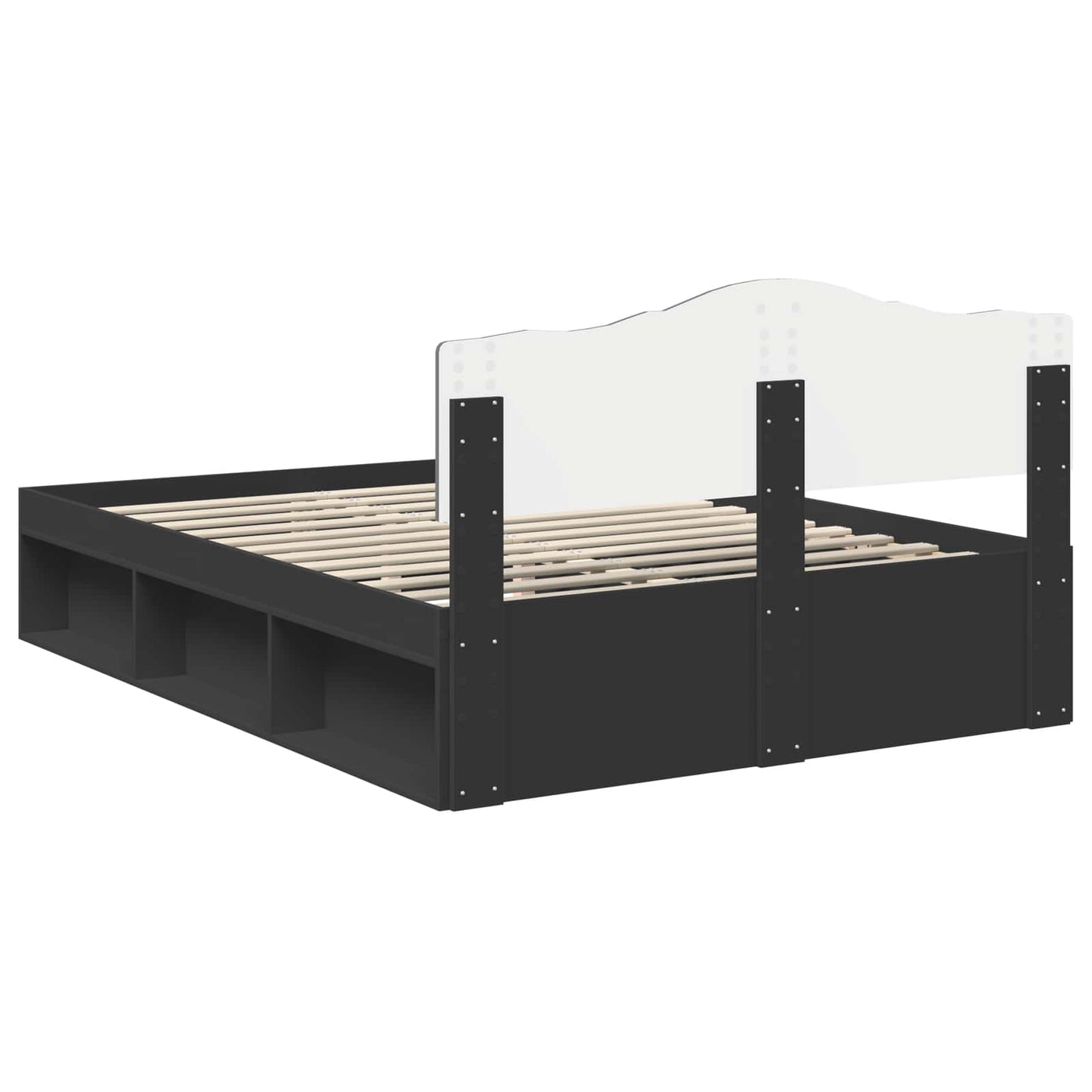 vidaXL Σκελετός Κρεβατιού Μαύρο 160 x 200 cm Στερεά ξυλεία πεύκου