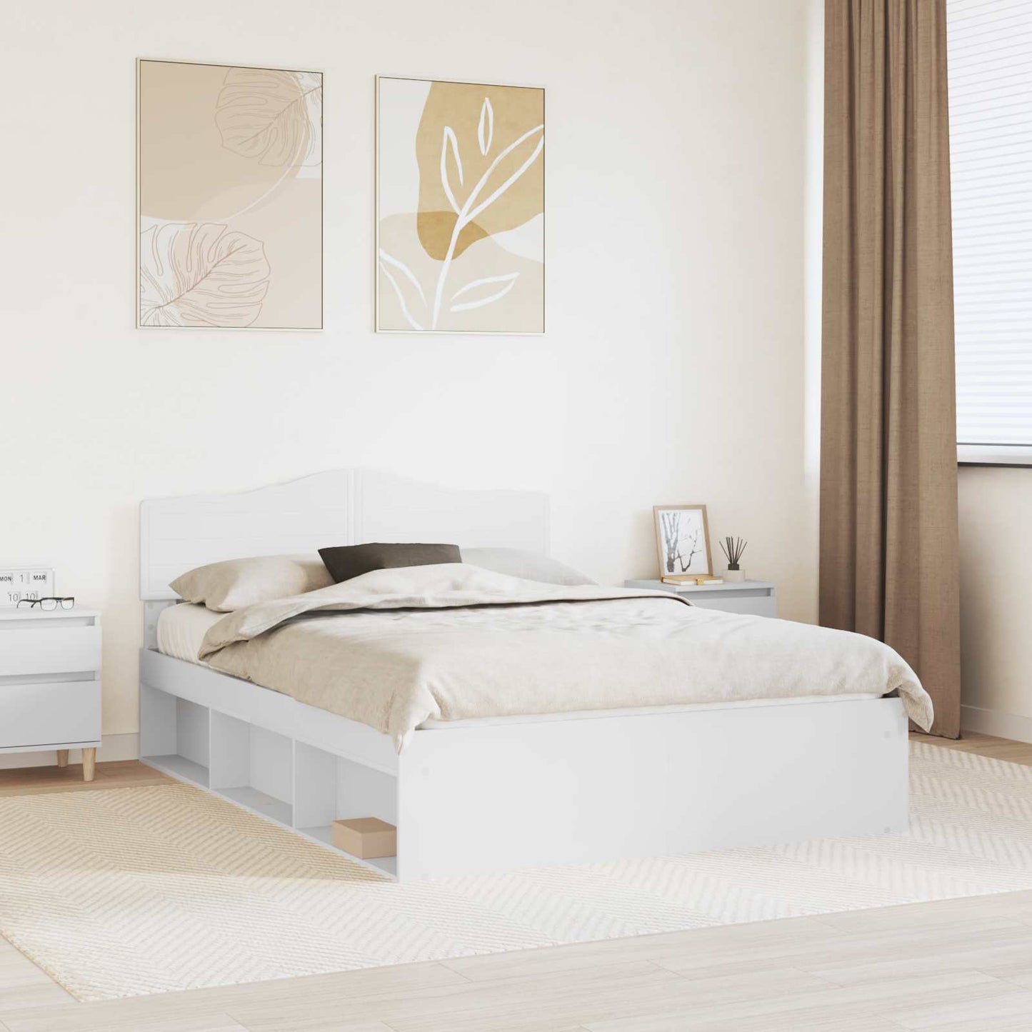 vidaXL Σκελετός Κρεβατιού Λευκό 140 x 200 cm Στερεά ξυλεία πεύκου