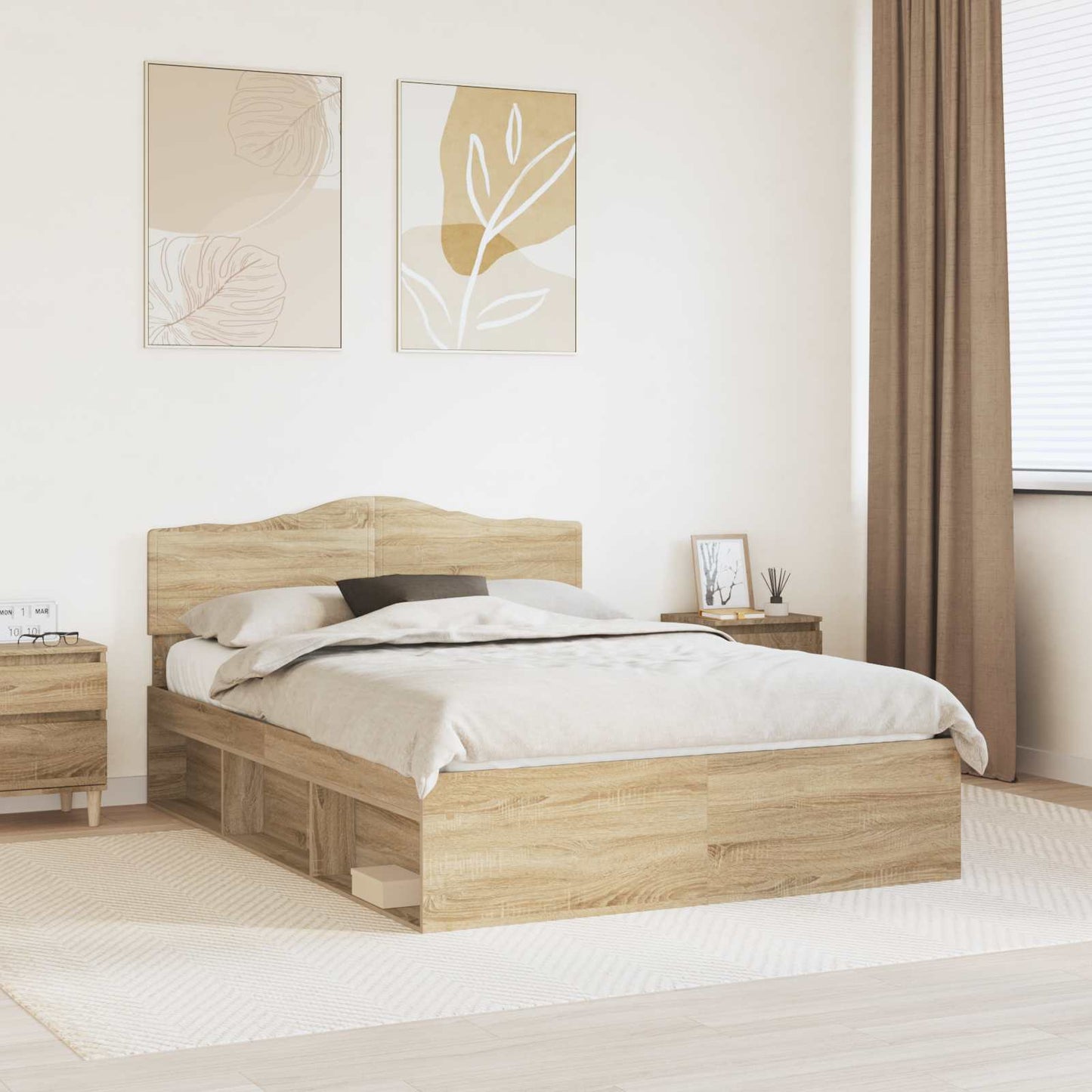 vidaXL Σκελετός Κρεβατιού Σονόμα 140 x 200 cm Στερεά ξυλεία πεύκου