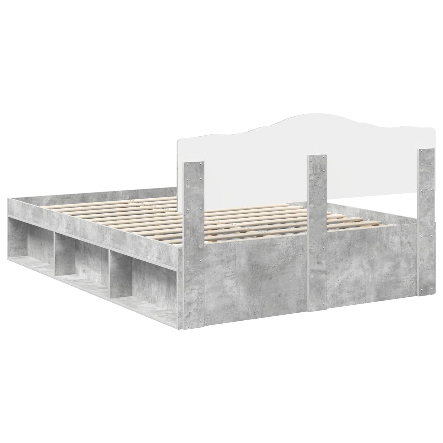 vidaXL Σκελετός Κρεβατιού Σκυρόδεμα 140 x 200 cm Στερεά ξυλεία πεύκου