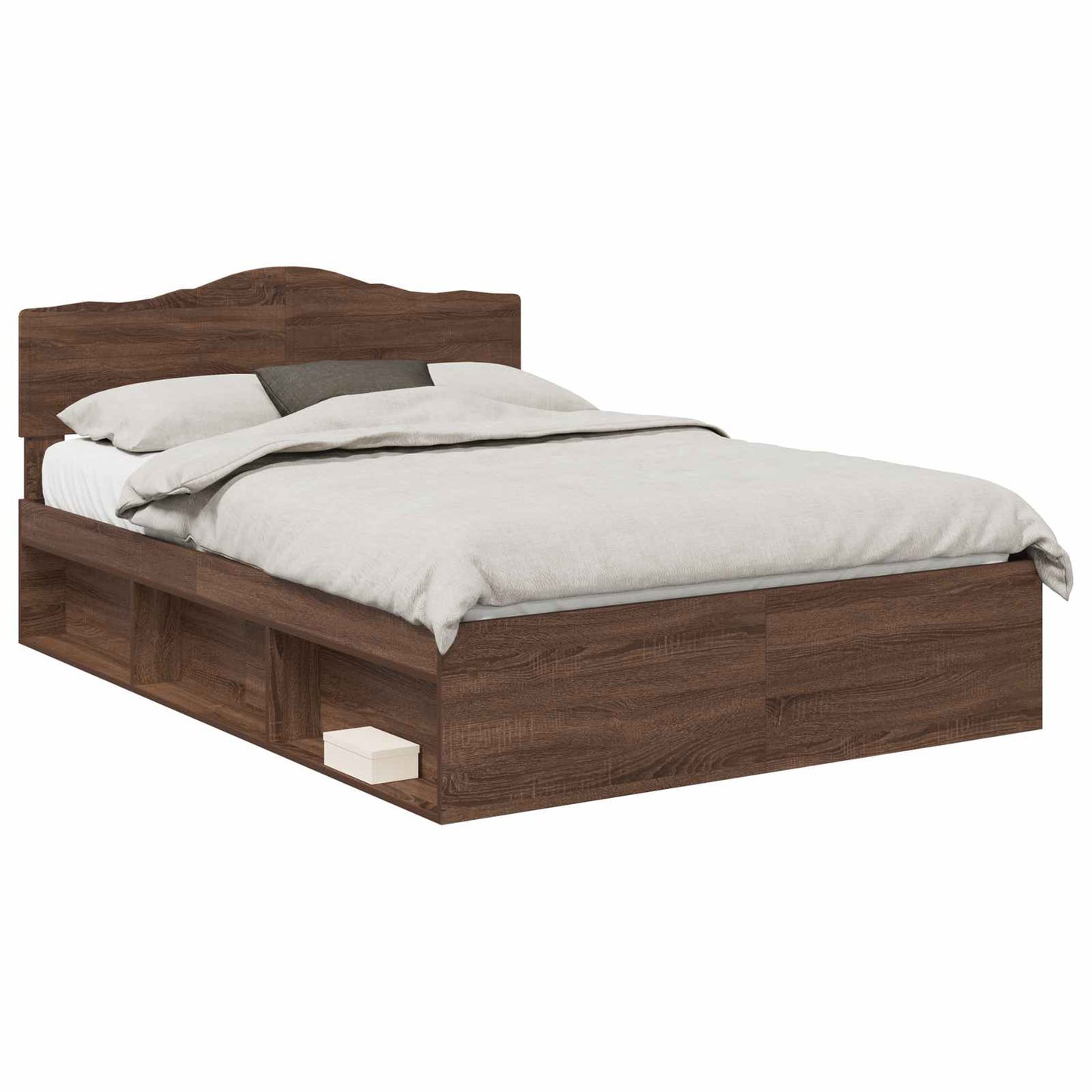 vidaXL Σκελετός Κρεβατιού Καφέ δρυς 140 x 200 cm Στερεά ξυλεία πεύκου