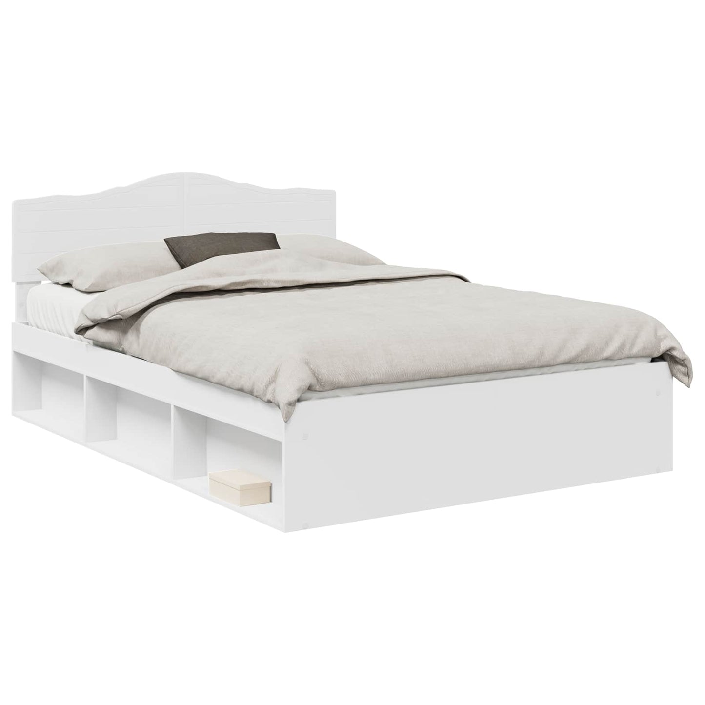 vidaXL Σκελετός Κρεβατιού Λευκό 140 x 190 cm Στερεά ξυλεία πεύκου