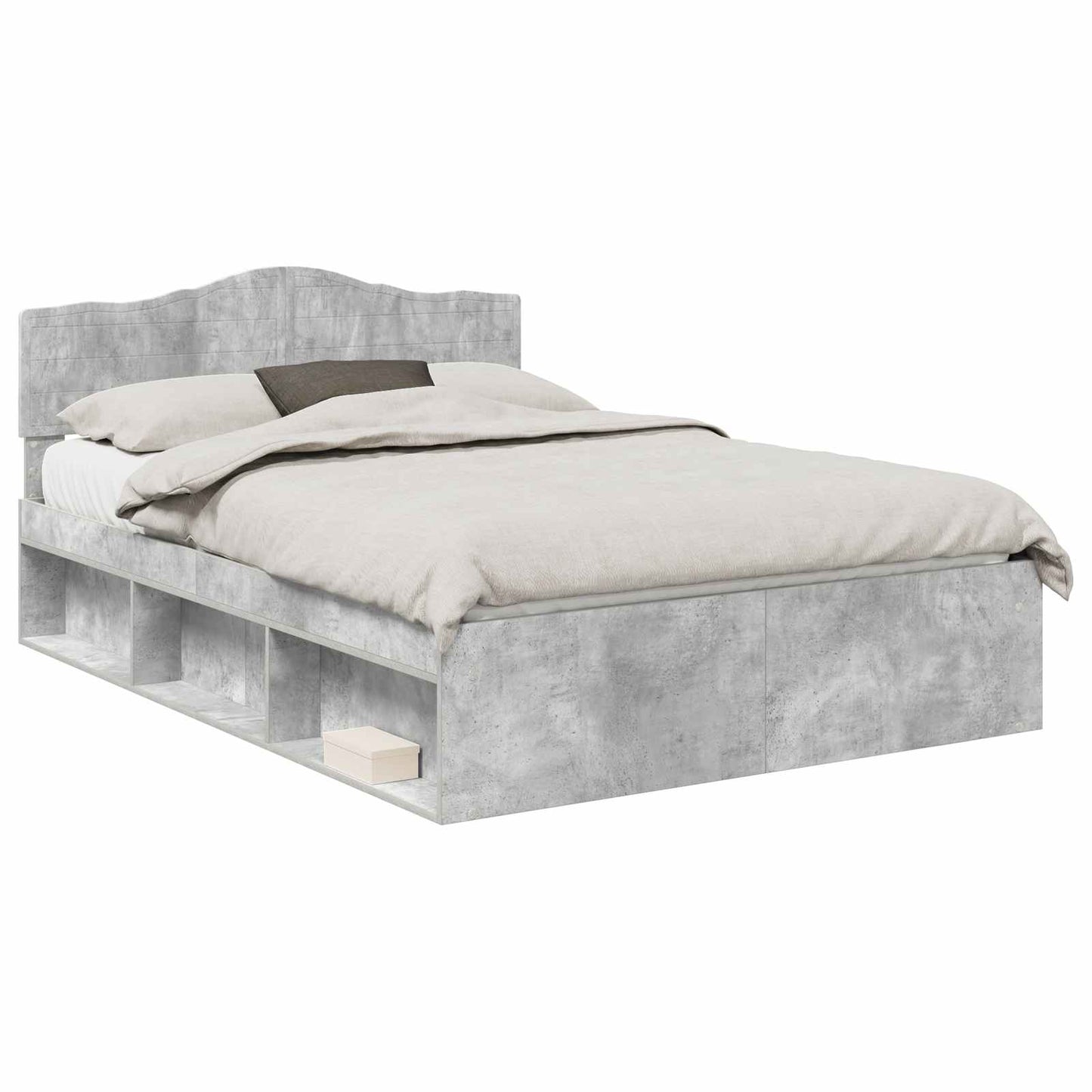 vidaXL Σκελετός Κρεβατιού Σκυρόδεμα 140 x 190 cm Στερεά ξυλεία πεύκου