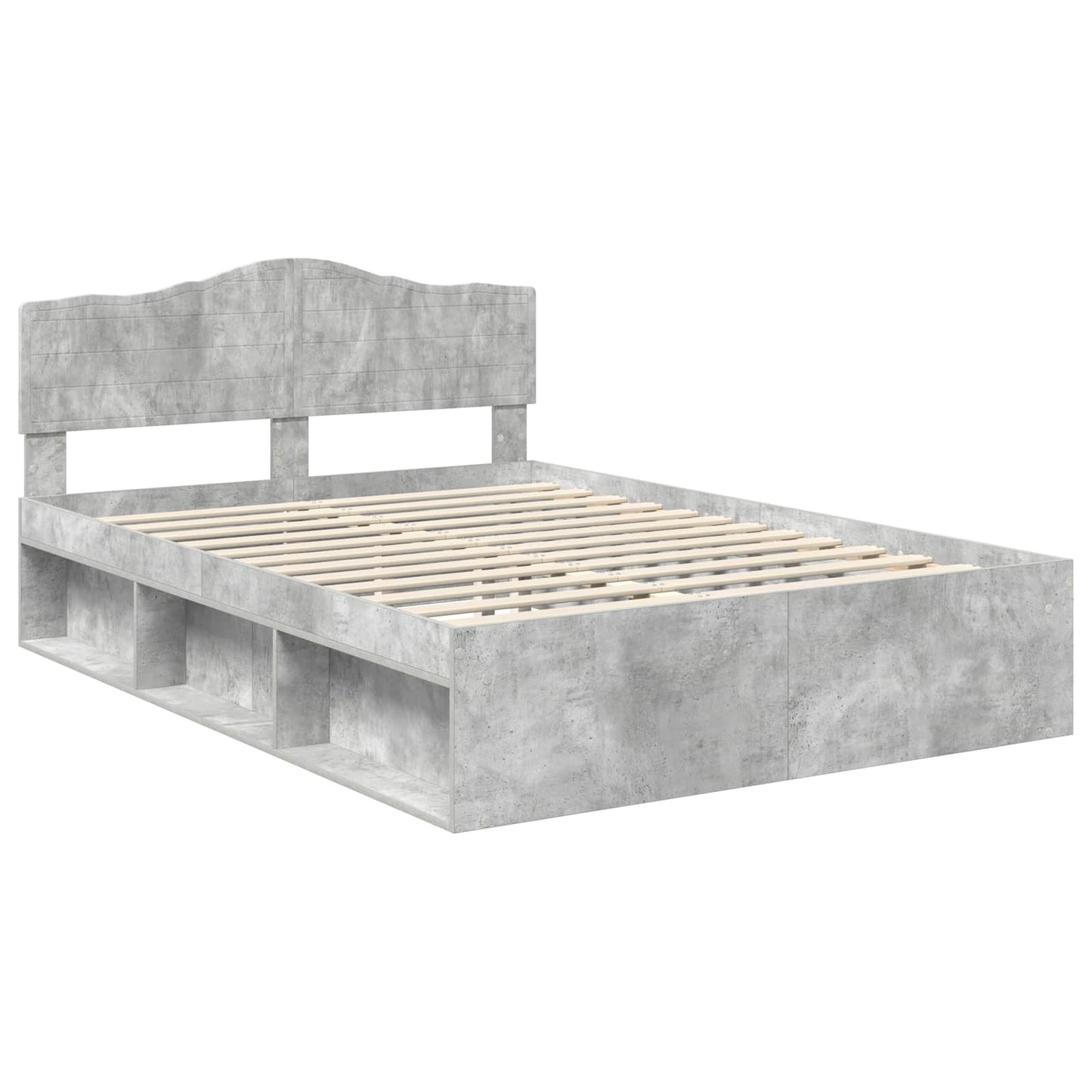 vidaXL Σκελετός Κρεβατιού Σκυρόδεμα 140 x 190 cm Στερεά ξυλεία πεύκου
