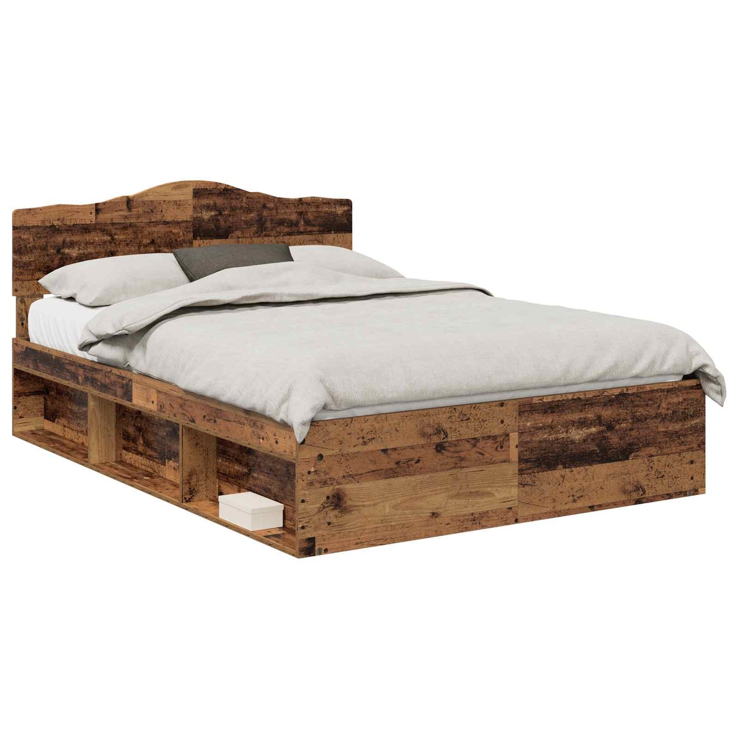 vidaXL Σκελετός Κρεβατιού Παλιό ξύλο 140 x 190 cm Στερεά ξυλεία πεύκου
