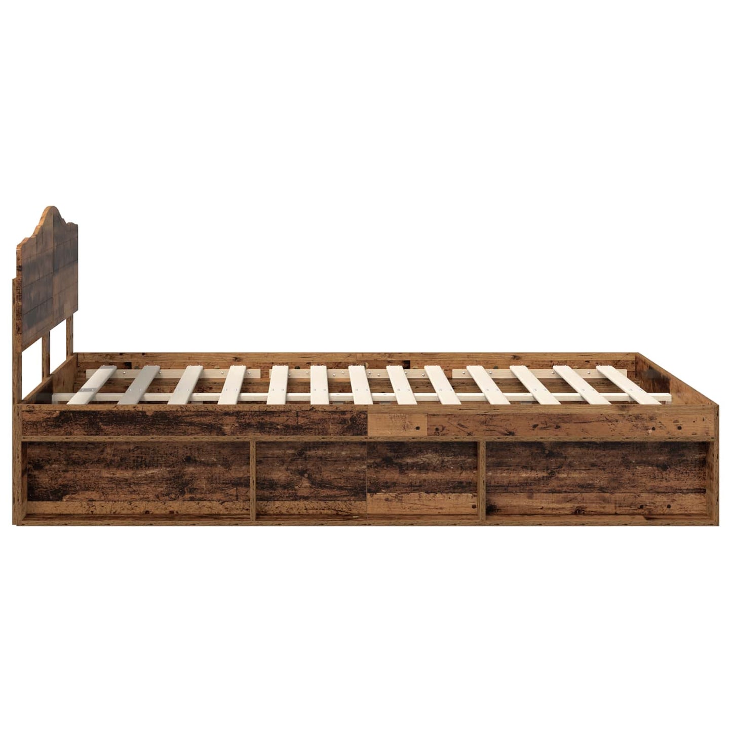 vidaXL Σκελετός Κρεβατιού Παλιό ξύλο 140 x 190 cm Στερεά ξυλεία πεύκου