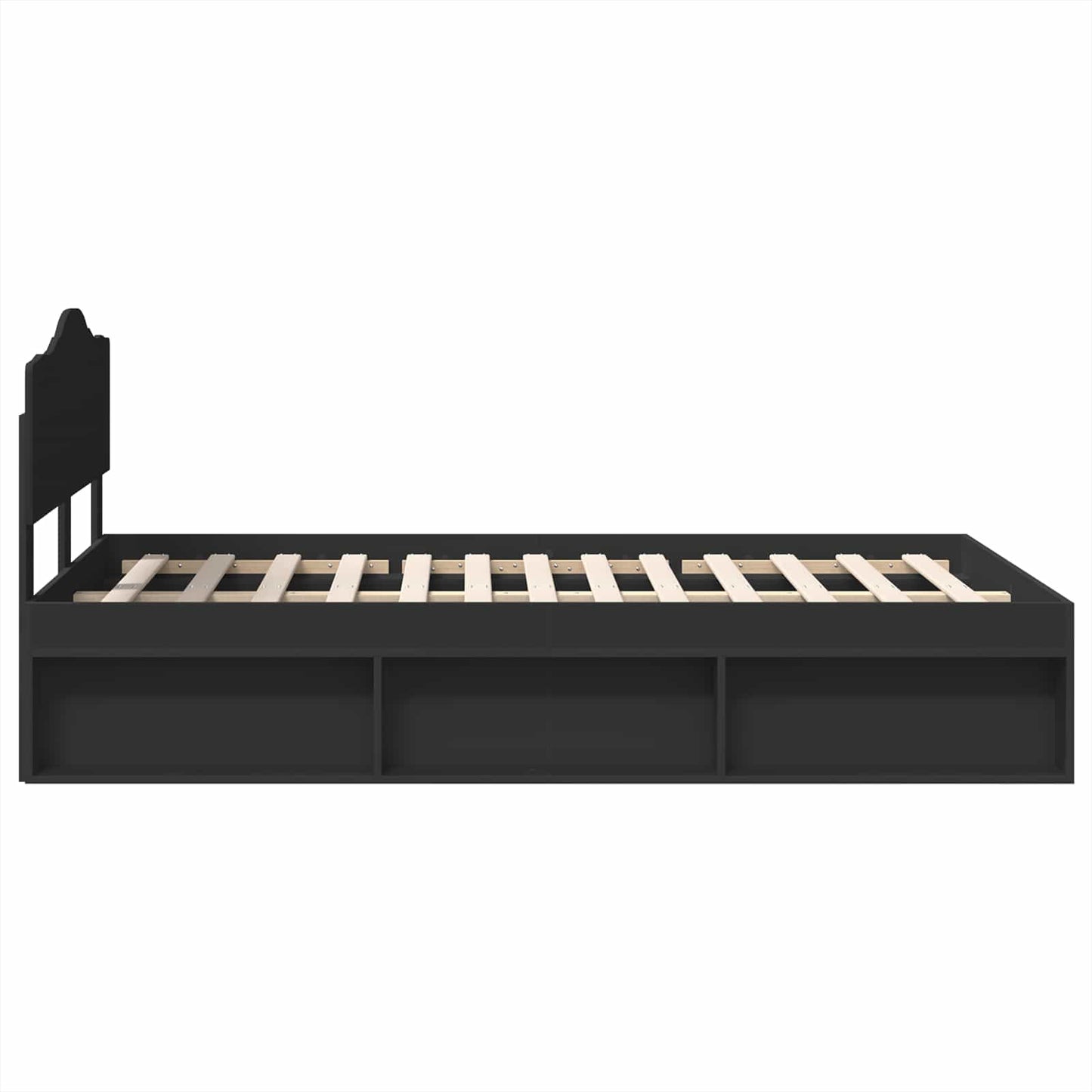 vidaXL Σκελετός Κρεβατιού Μαύρο 135 x 190 cm Στερεά ξυλεία πεύκου