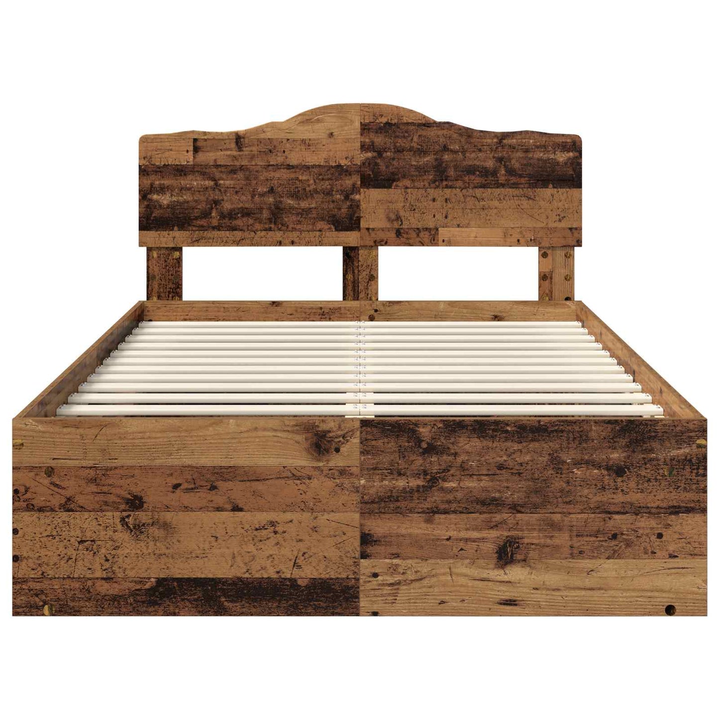 vidaXL Σκελετός Κρεβατιού Παλιό ξύλο 135 x 190 cm Στερεά ξυλεία πεύκου