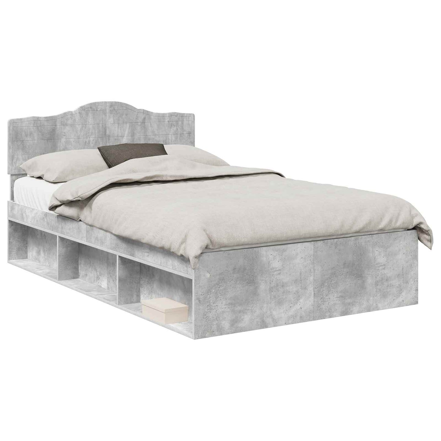 vidaXL Σκελετός Κρεβατιού Σκυρόδεμα 120 x 200 cm Στερεά ξυλεία πεύκου