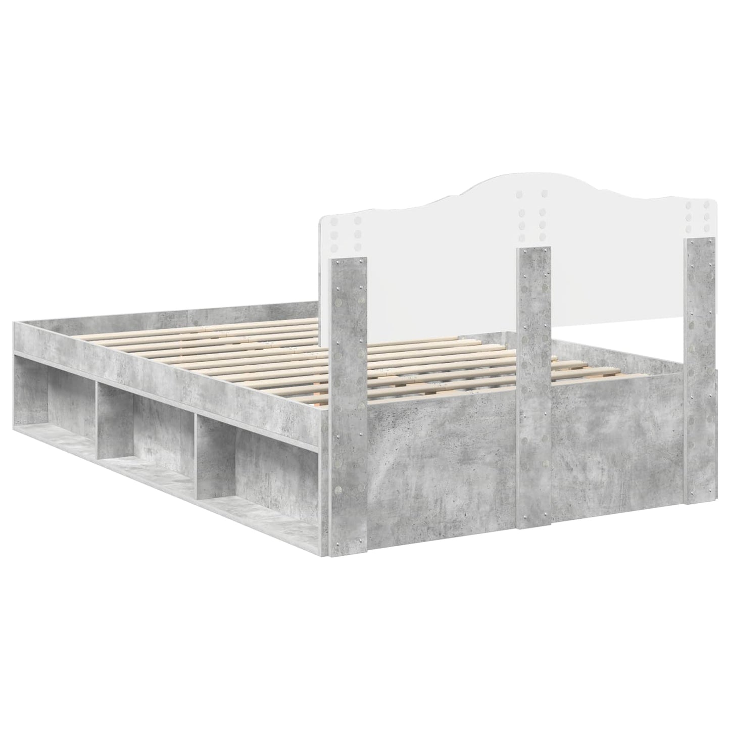 vidaXL Σκελετός Κρεβατιού Σκυρόδεμα 120 x 200 cm Στερεά ξυλεία πεύκου