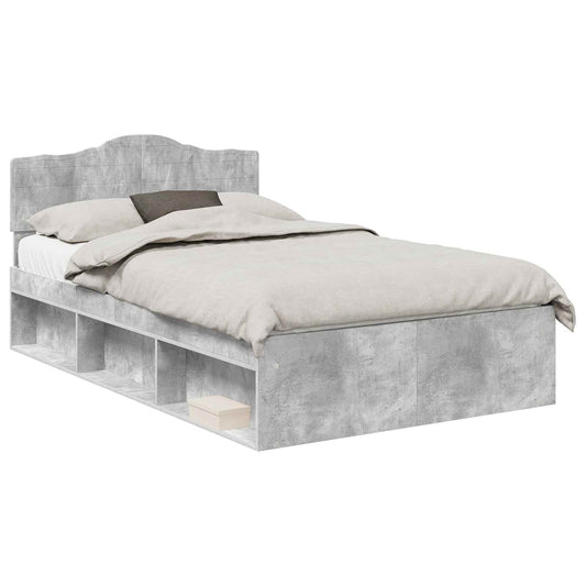 vidaXL Σκελετός Κρεβατιού Σκυρόδεμα 120 x 190 cm Στερεά ξυλεία πεύκου