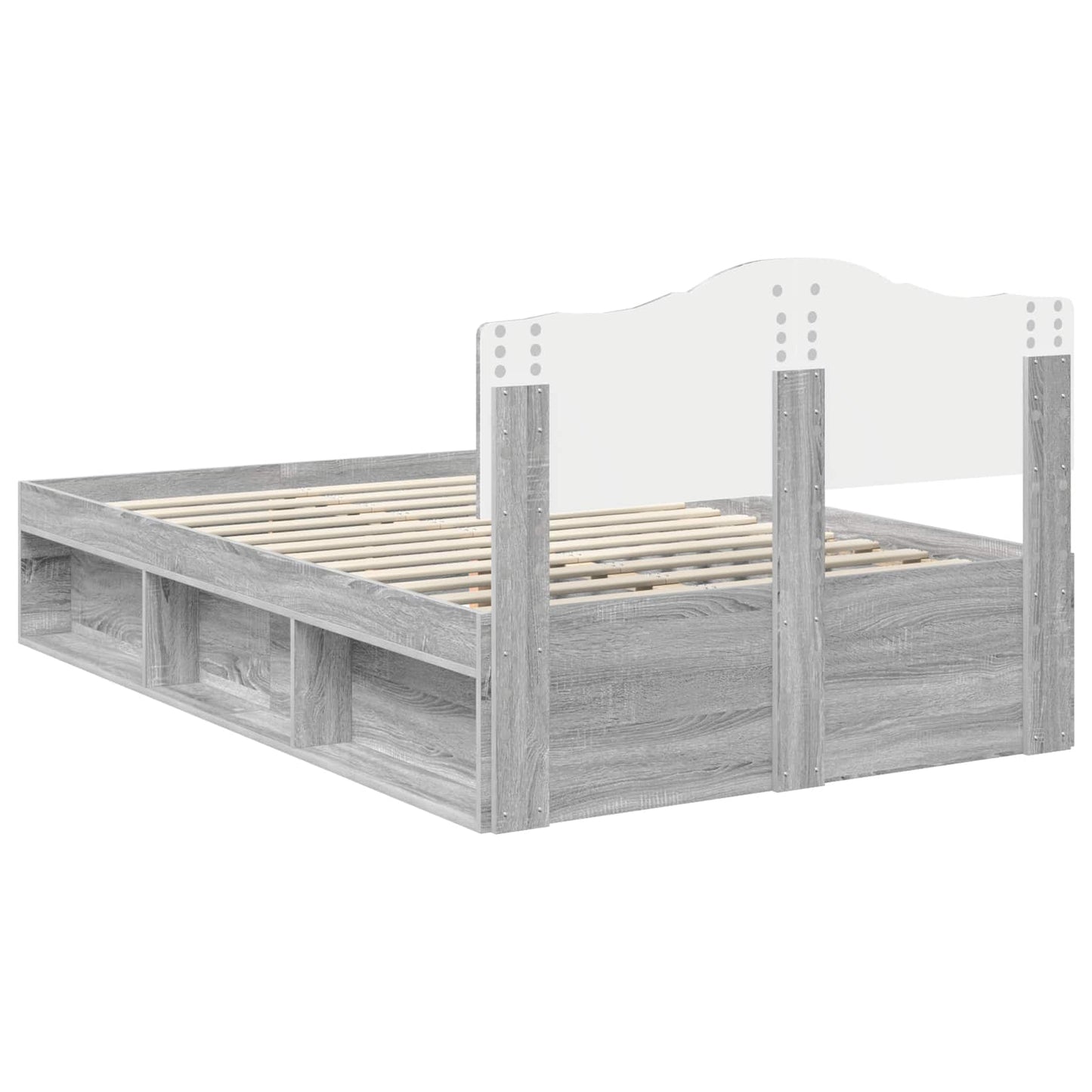 vidaXL Σκελετός Κρεβατιού Γκρι Sonoma 120 x 190 cm