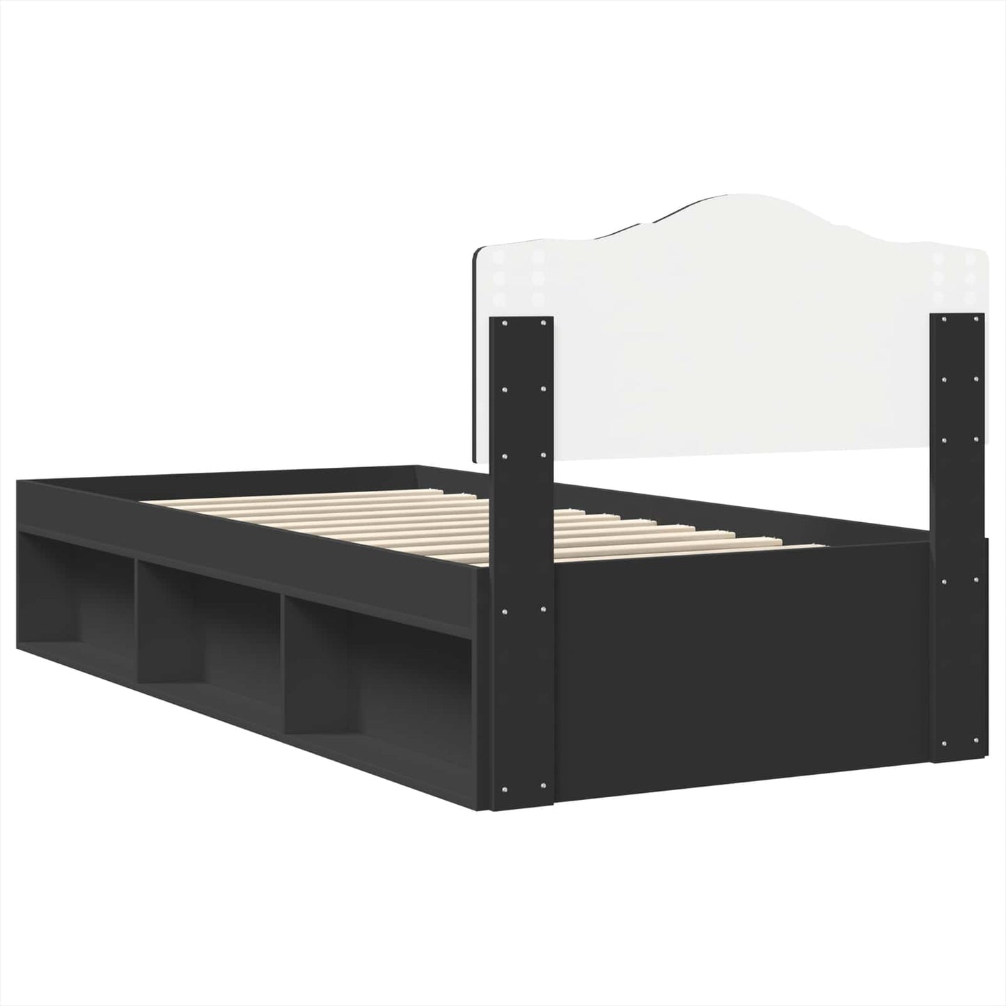 vidaXL Σκελετός Κρεβατιού Μαύρο 90 x 200 cm Στερεά ξυλεία πεύκου
