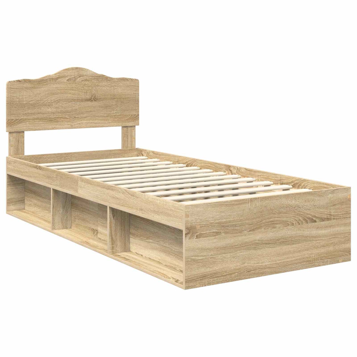 vidaXL Σκελετός Κρεβατιού Δρύς Sonoma 90 x 200 cm Στερεά ξυλεία πεύκου