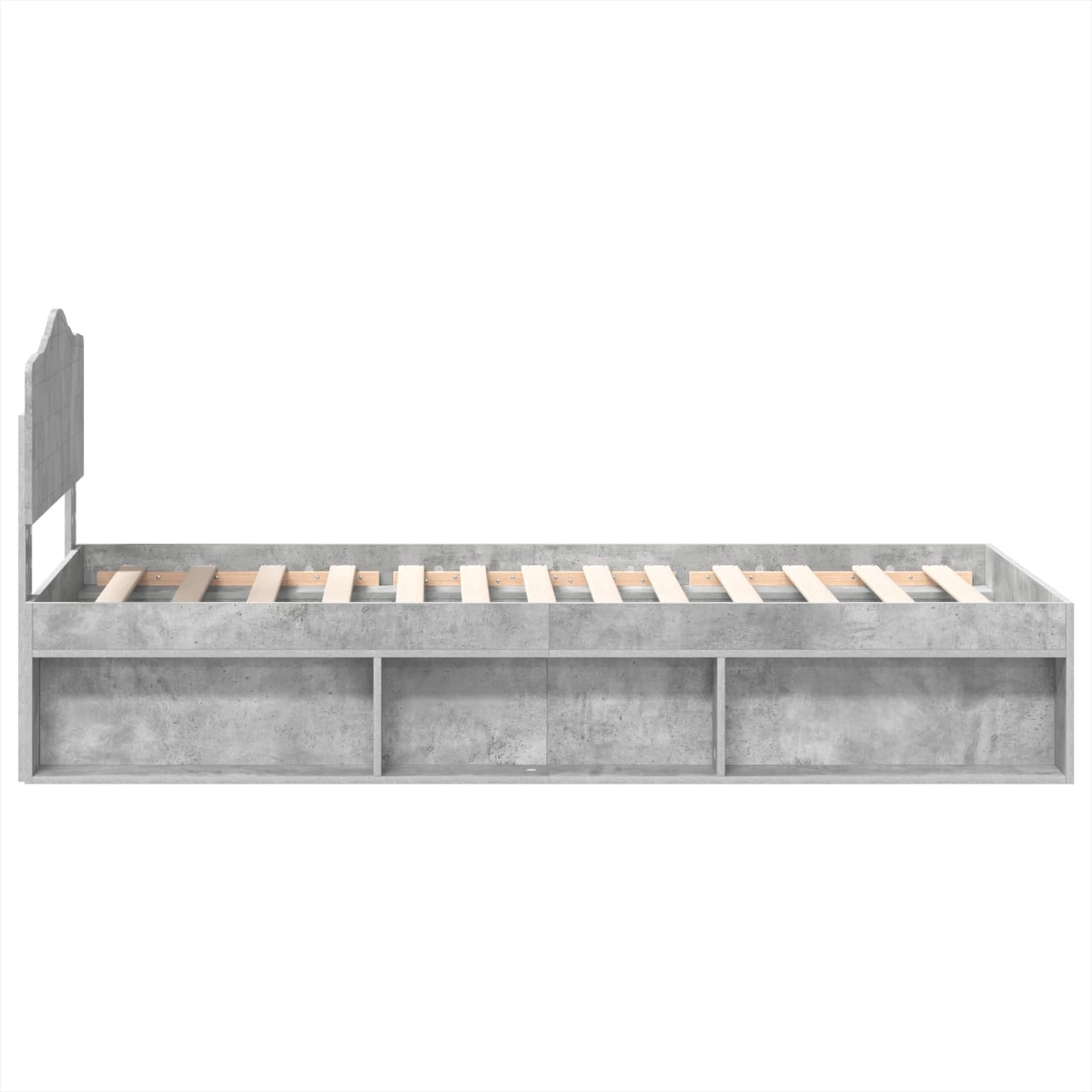 vidaXL Σκελετός Κρεβατιού Γκρι Μπετόν 90 x 190 cm Στερεά ξυλεία πεύκου