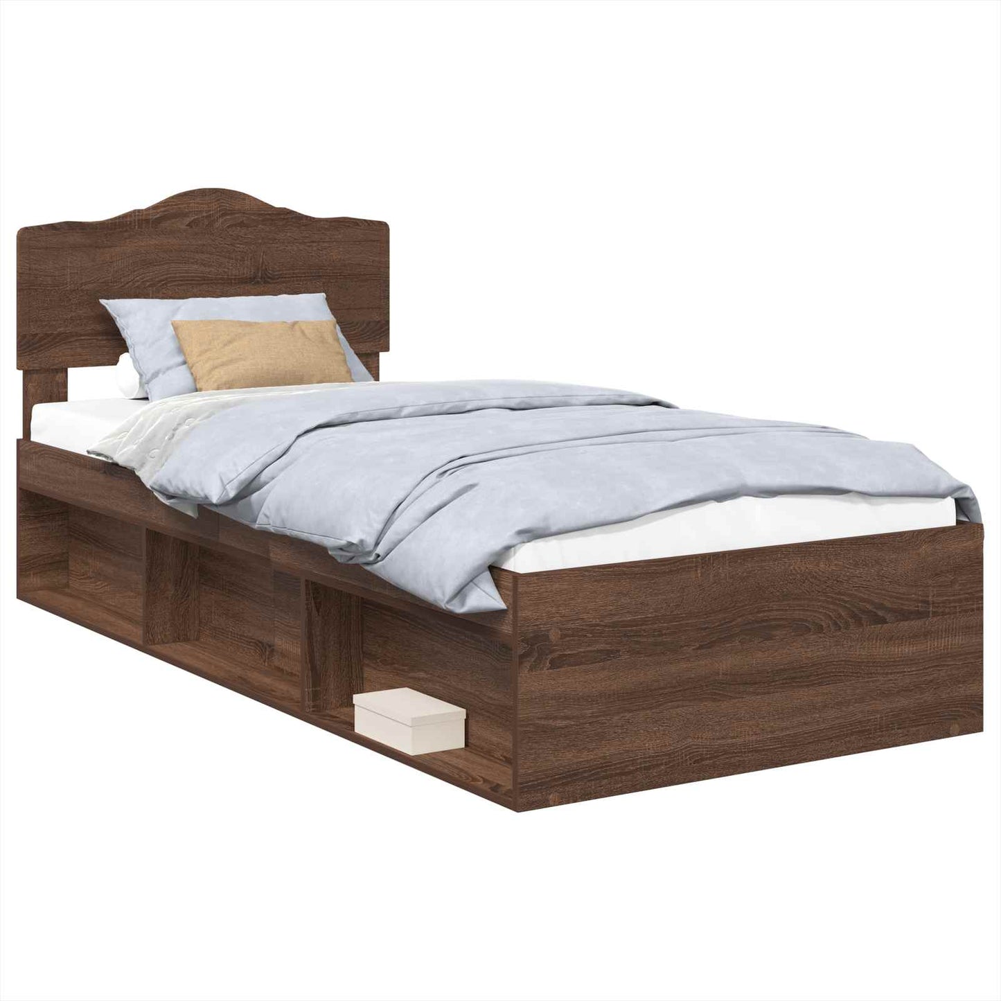 vidaXL Σκελετός Κρεβατιού Καφέ δρυς 90 x 190 cm Στερεά ξυλεία πεύκου