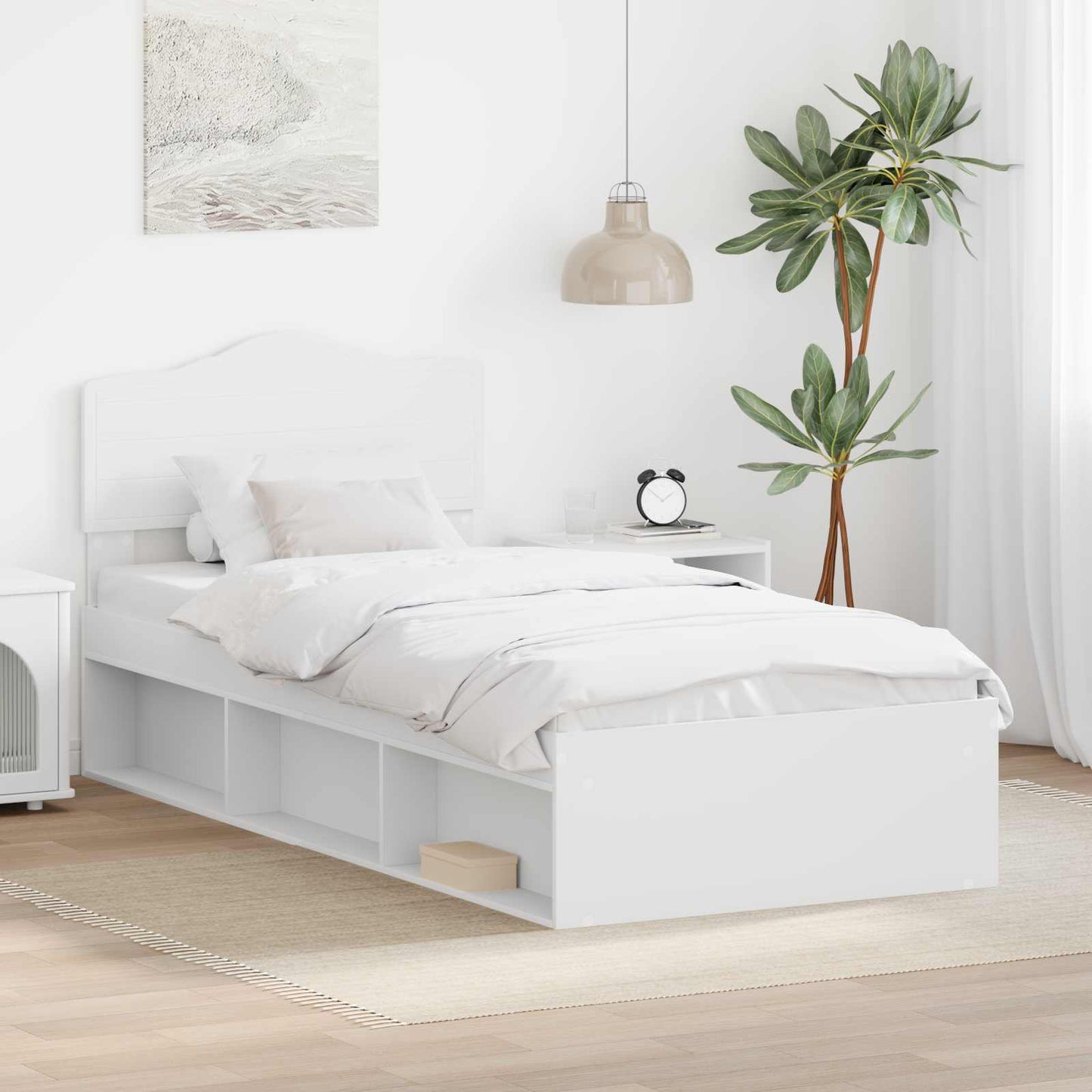 vidaXL Σκελετός Κρεβατιού Λευκό 75 x 190 cm Στερεά ξυλεία πεύκου