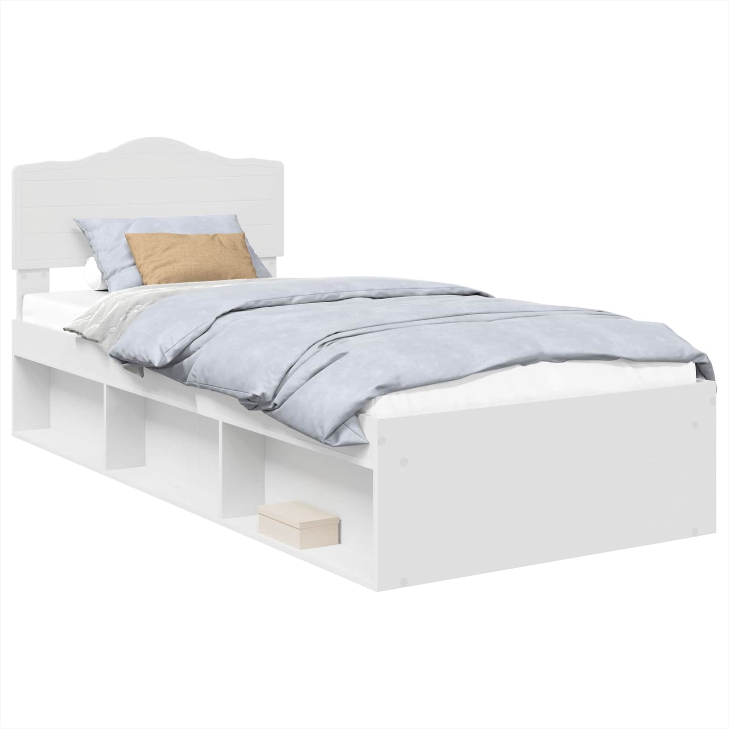 vidaXL Σκελετός Κρεβατιού Λευκό 75 x 190 cm Στερεά ξυλεία πεύκου