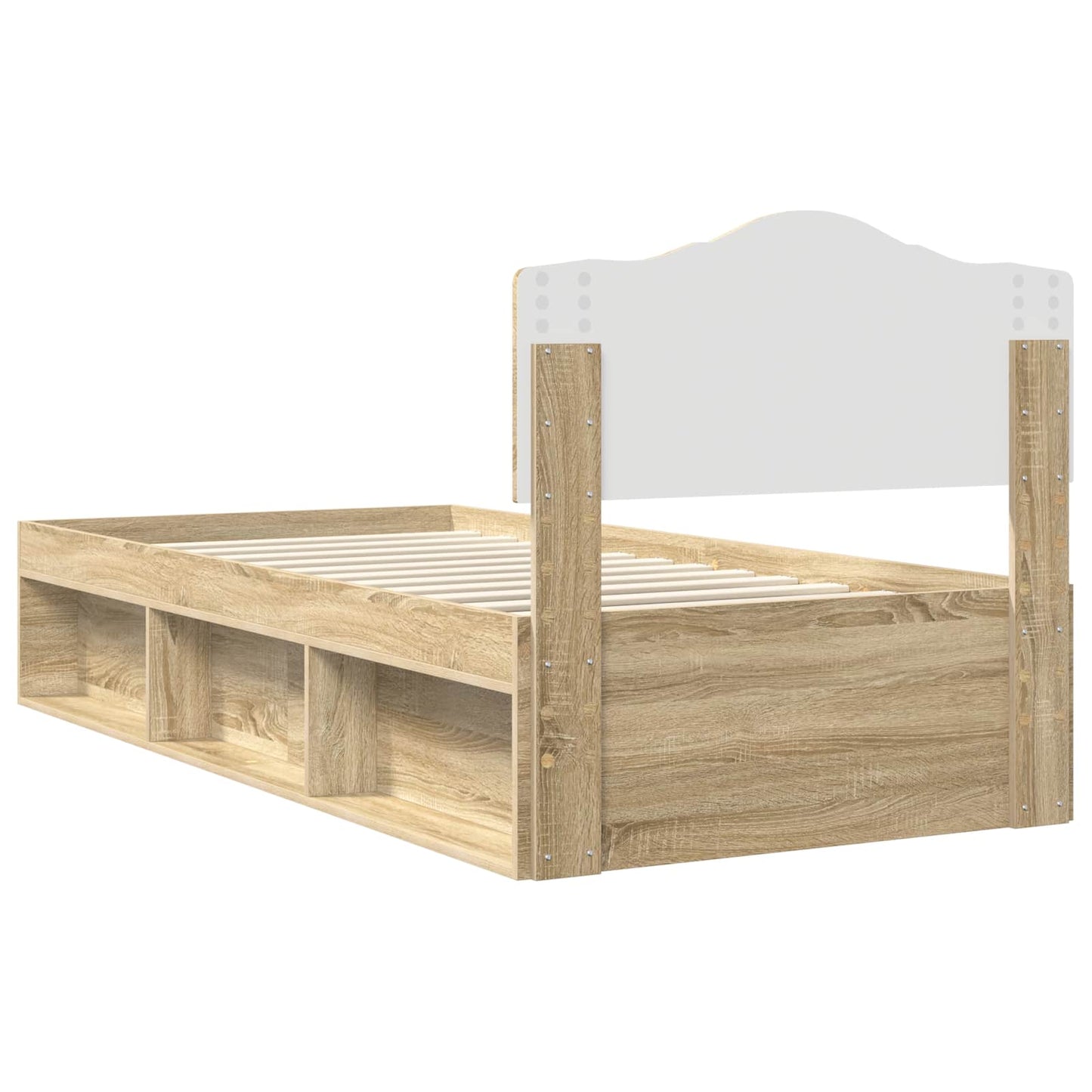 vidaXL Σκελετός Κρεβατιού Δρύς Sonoma 75 x 190 cm Στερεά ξυλεία πεύκου