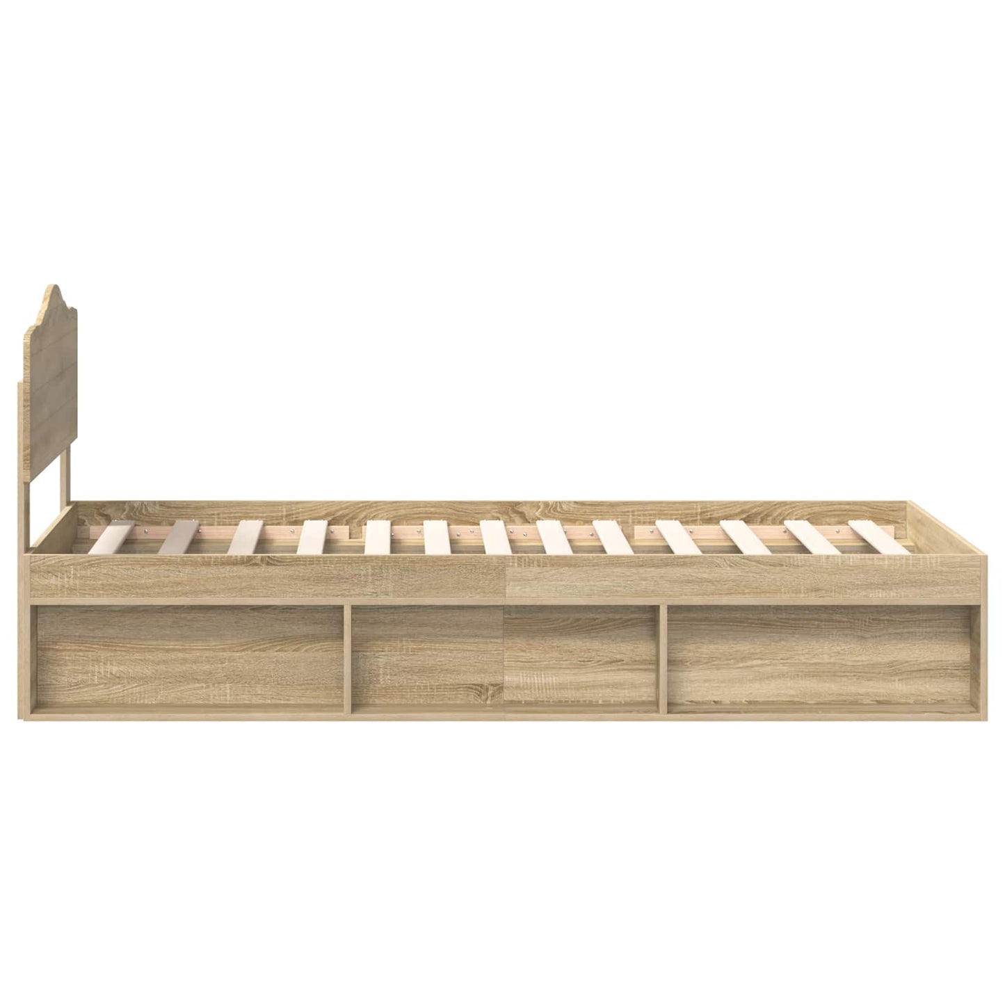 vidaXL Σκελετός Κρεβατιού Δρύς Sonoma 75 x 190 cm Στερεά ξυλεία πεύκου