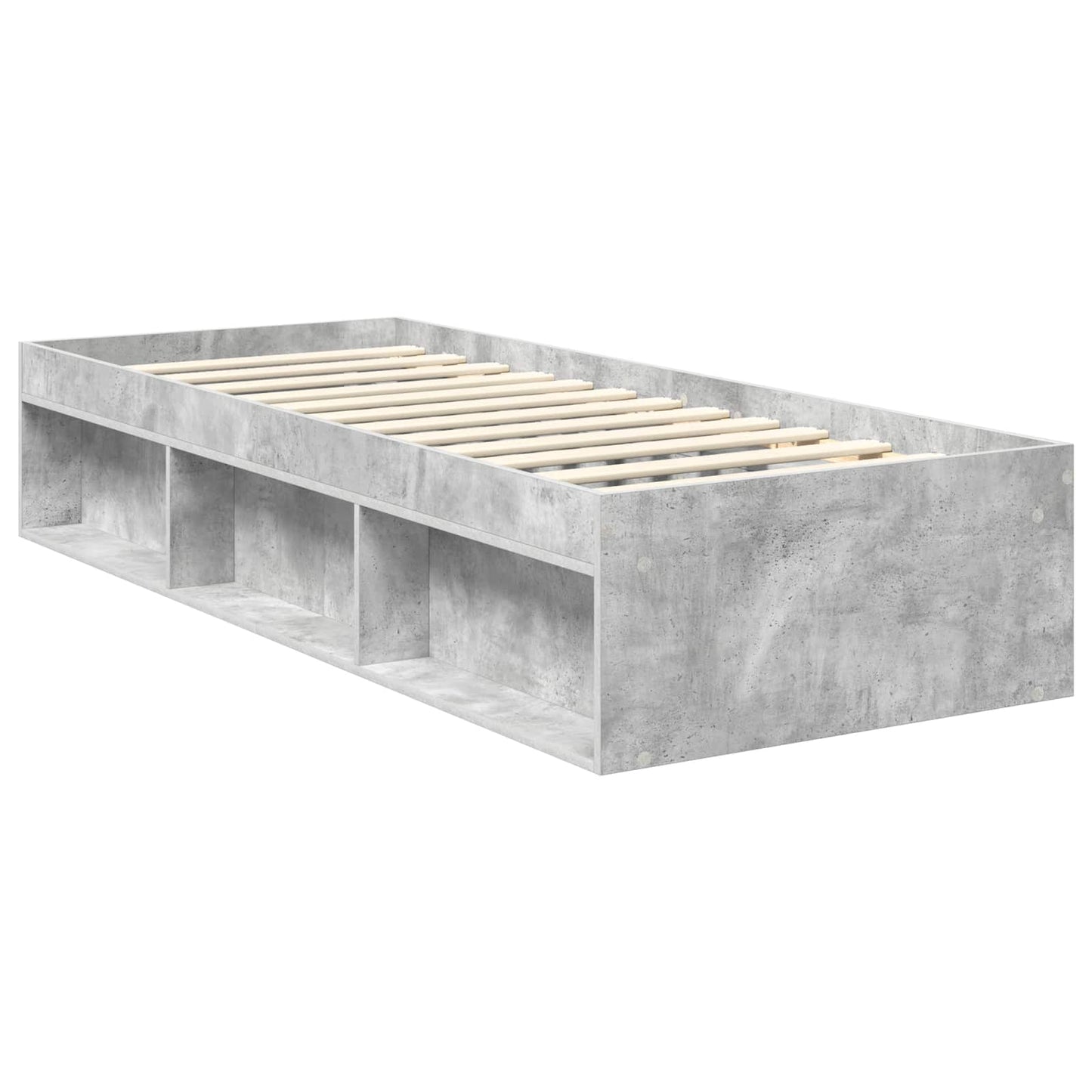 vidaXL Σκελετός Κρεβατιού Γκρι Μπετόν 75 x 190 cm Στερεά ξυλεία πεύκου