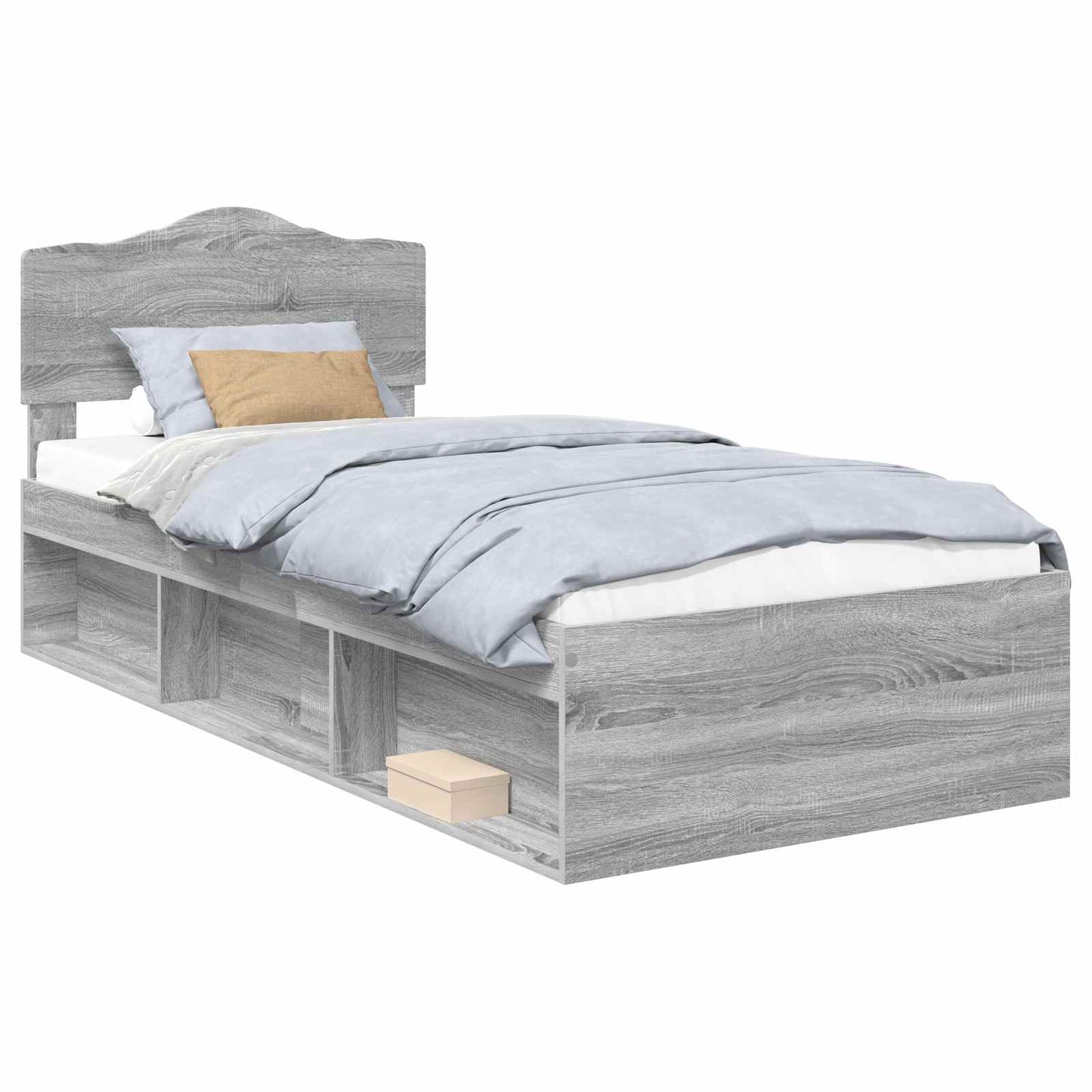 vidaXL Σκελετός Κρεβατιού Γκρι Sonoma 75 x 190 cm Στερεά ξυλεία πεύκου
