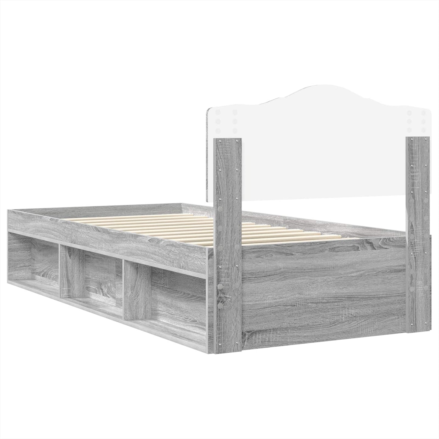 vidaXL Σκελετός Κρεβατιού Γκρι Sonoma 75 x 190 cm Στερεά ξυλεία πεύκου
