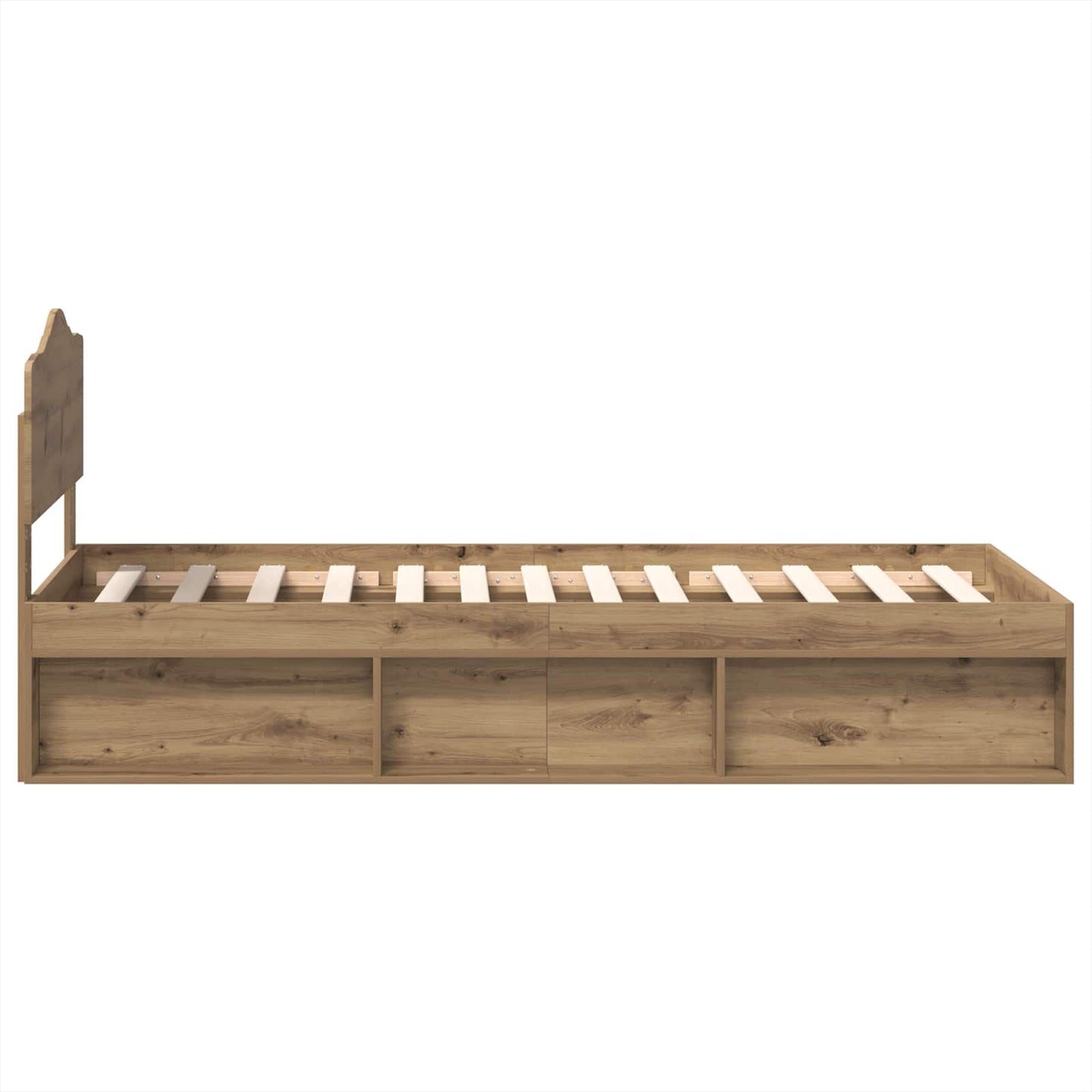 vidaXL Σκελετός Κρεβατιού Artisan Δρυς 75 x 190 cm
