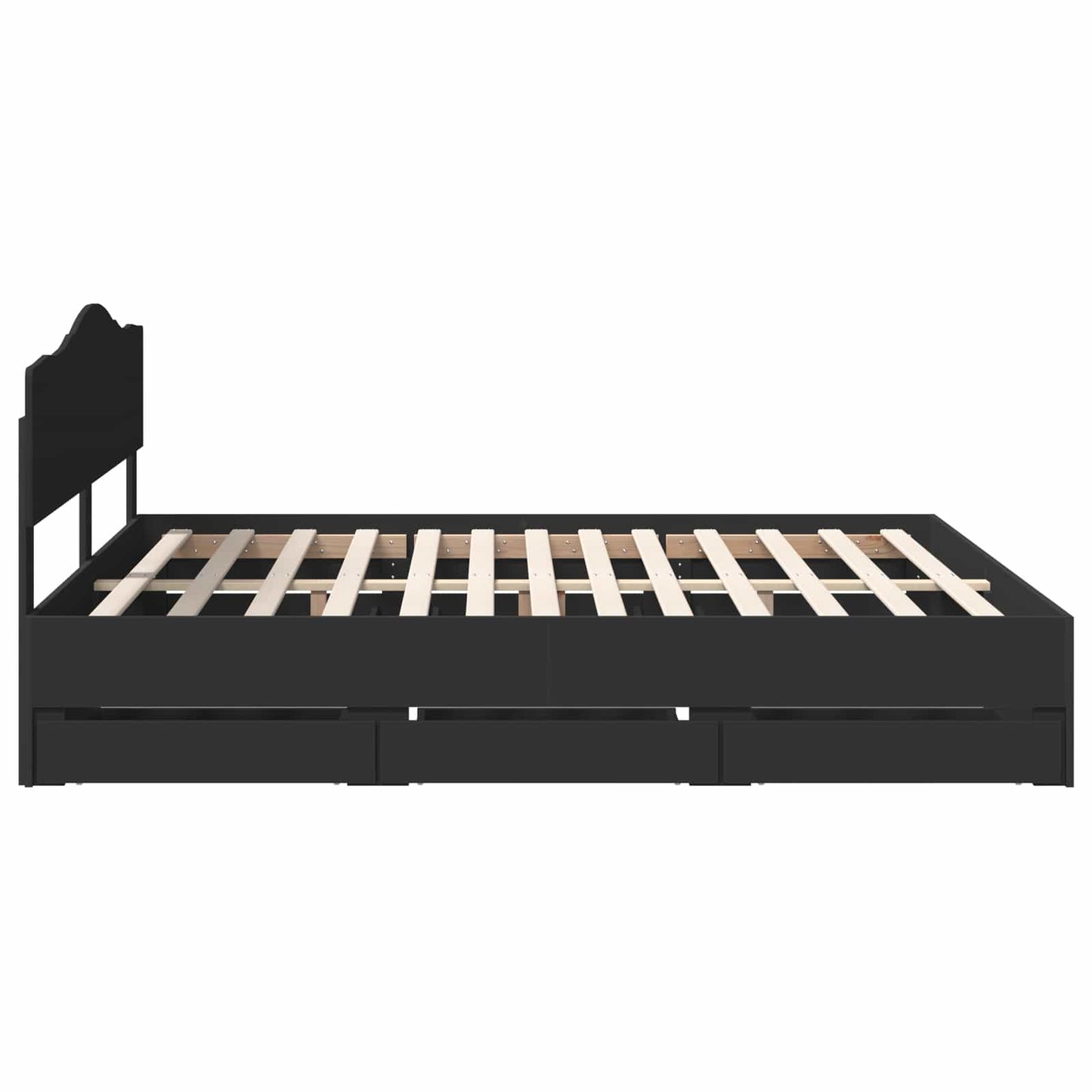 vidaXL Σκελετός Κρεβατιού Μαύρο 200 x 200 cm Μηχανήματος Ξύλο
