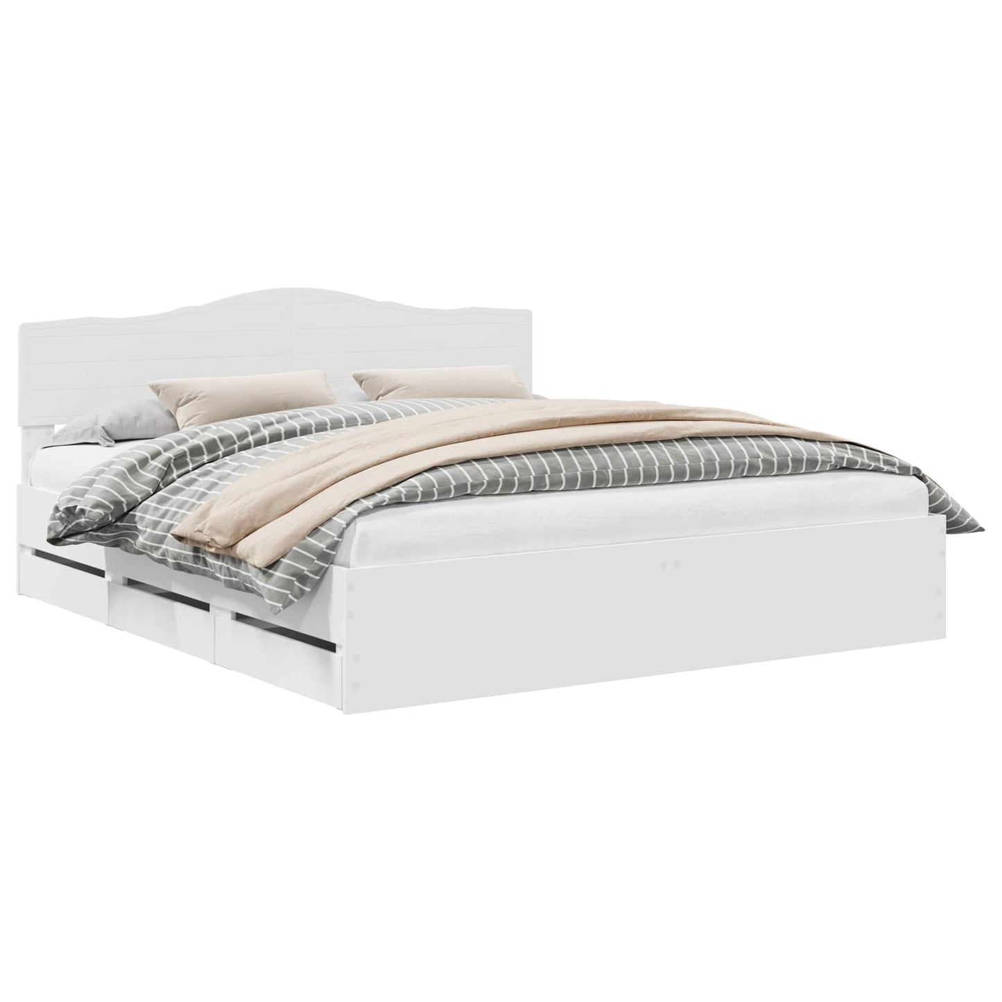 vidaXL Σκελετός Κρεβατιού Λευκό 180 x 200 cm Μηχανήματος Ξύλο