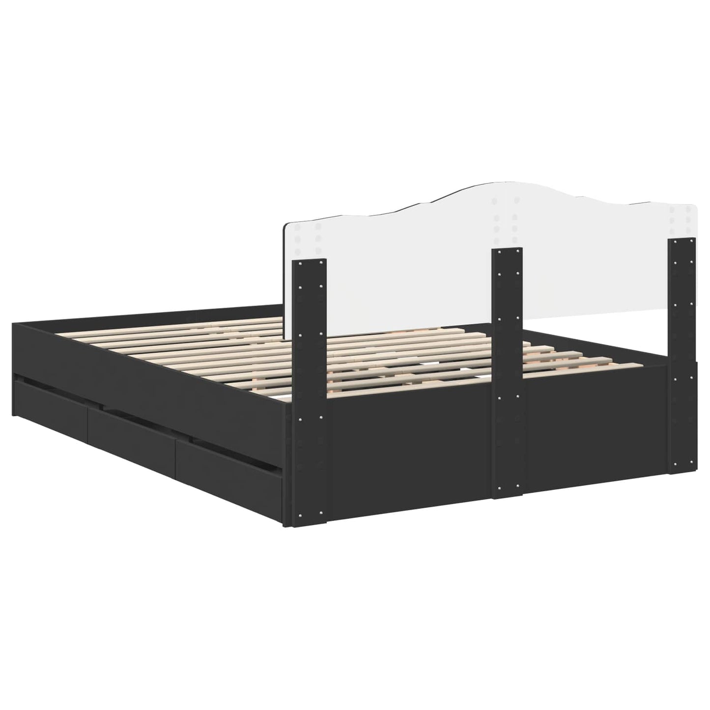 vidaXL Σκελετός Κρεβατιού Μαύρο 160 x 200 cm Μηχανήματος Ξύλο