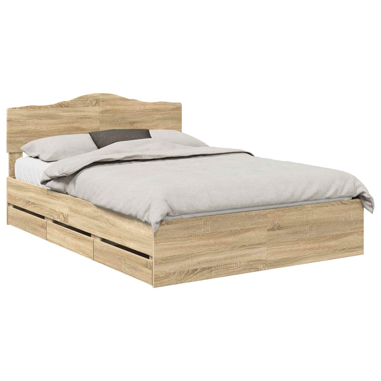 vidaXL Σκελετός Κρεβατιού Δρύς Sonoma 160 x 200 cm Μηχανήματος Ξύλο