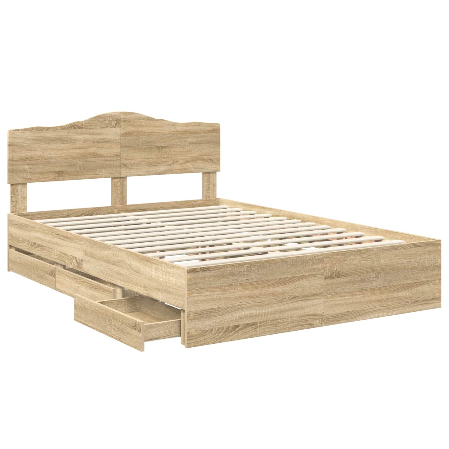 vidaXL Σκελετός Κρεβατιού Δρύς Sonoma 150 x 200 cm Μηχανήματος Ξύλο