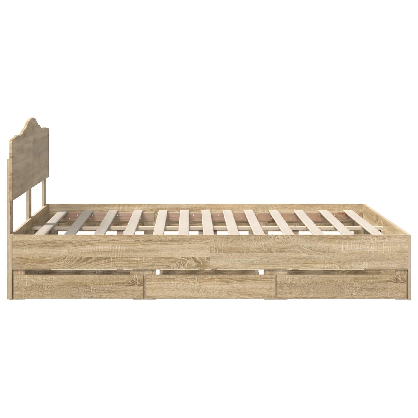 vidaXL Σκελετός Κρεβατιού Δρύς Sonoma 150 x 200 cm Μηχανήματος Ξύλο