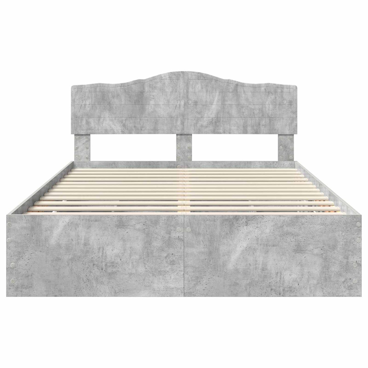 vidaXL Σκελετός Κρεβατιού Σκυρόδεμα Γκρι 150 x 200 cm Μηχανήματος Ξύλο