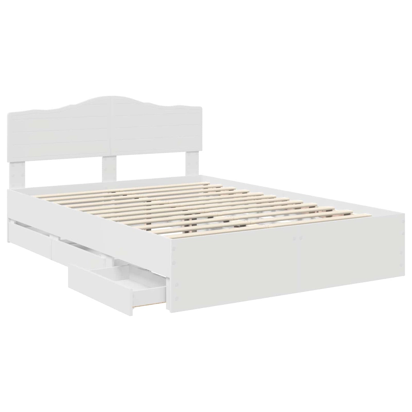 vidaXL Σκελετός Κρεβατιού Λευκό 140 x 200 cm Μηχανήματος Ξύλο